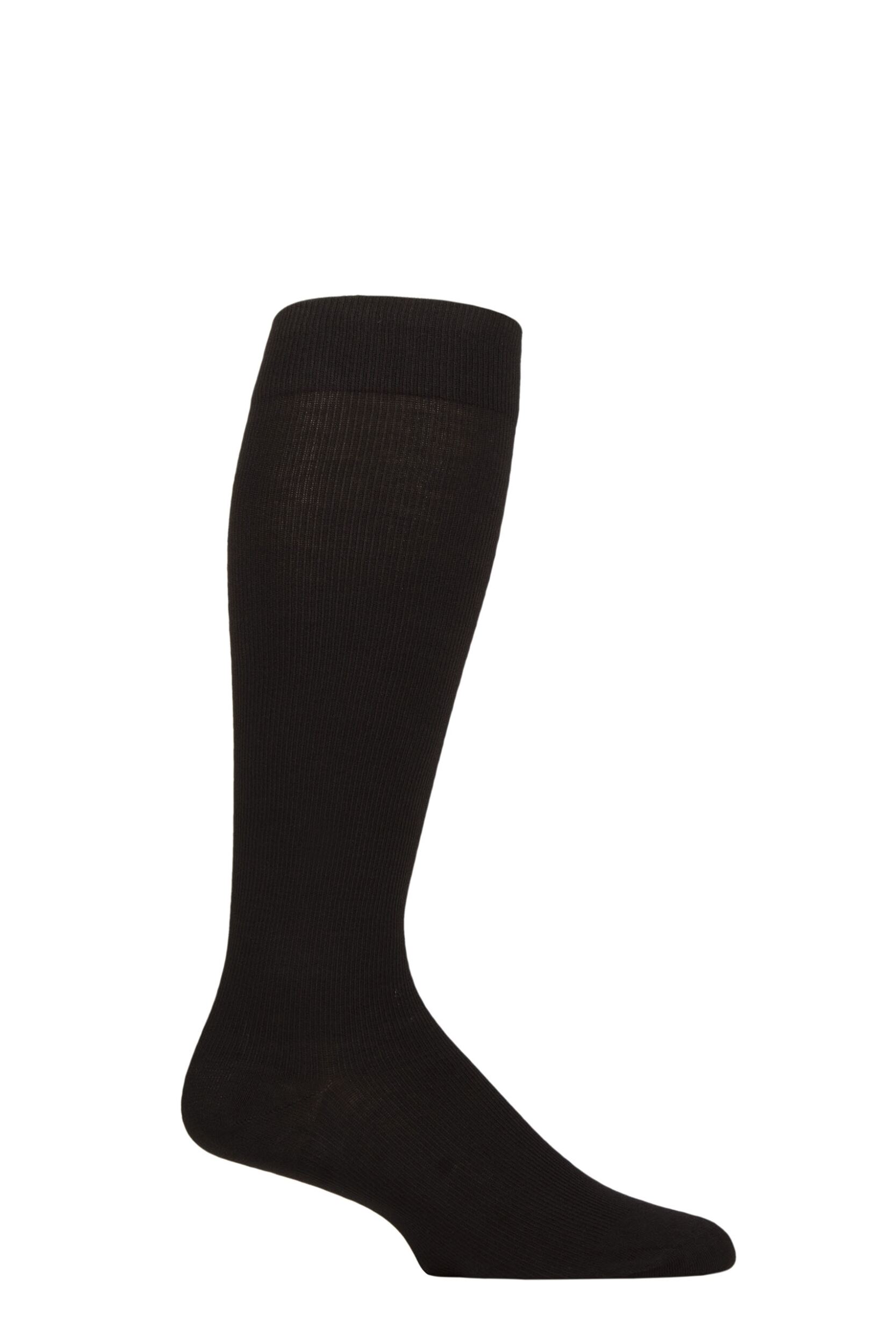 Mens and Women's 1 Pair Charnos Unisex Travel Flight Socks Black L