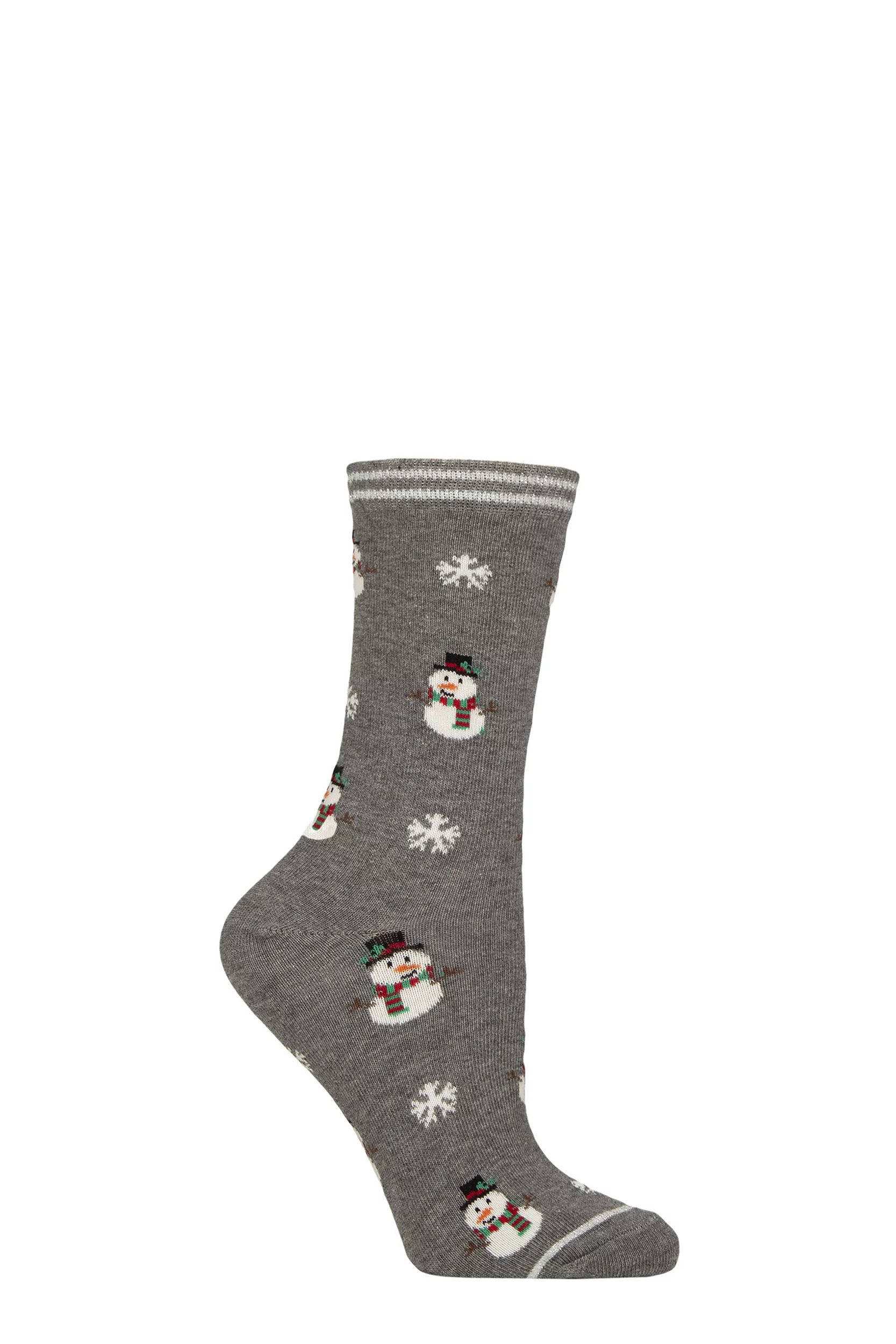 Women's 1 Pair Charnos Christmas Design Cotton Socks Snowman