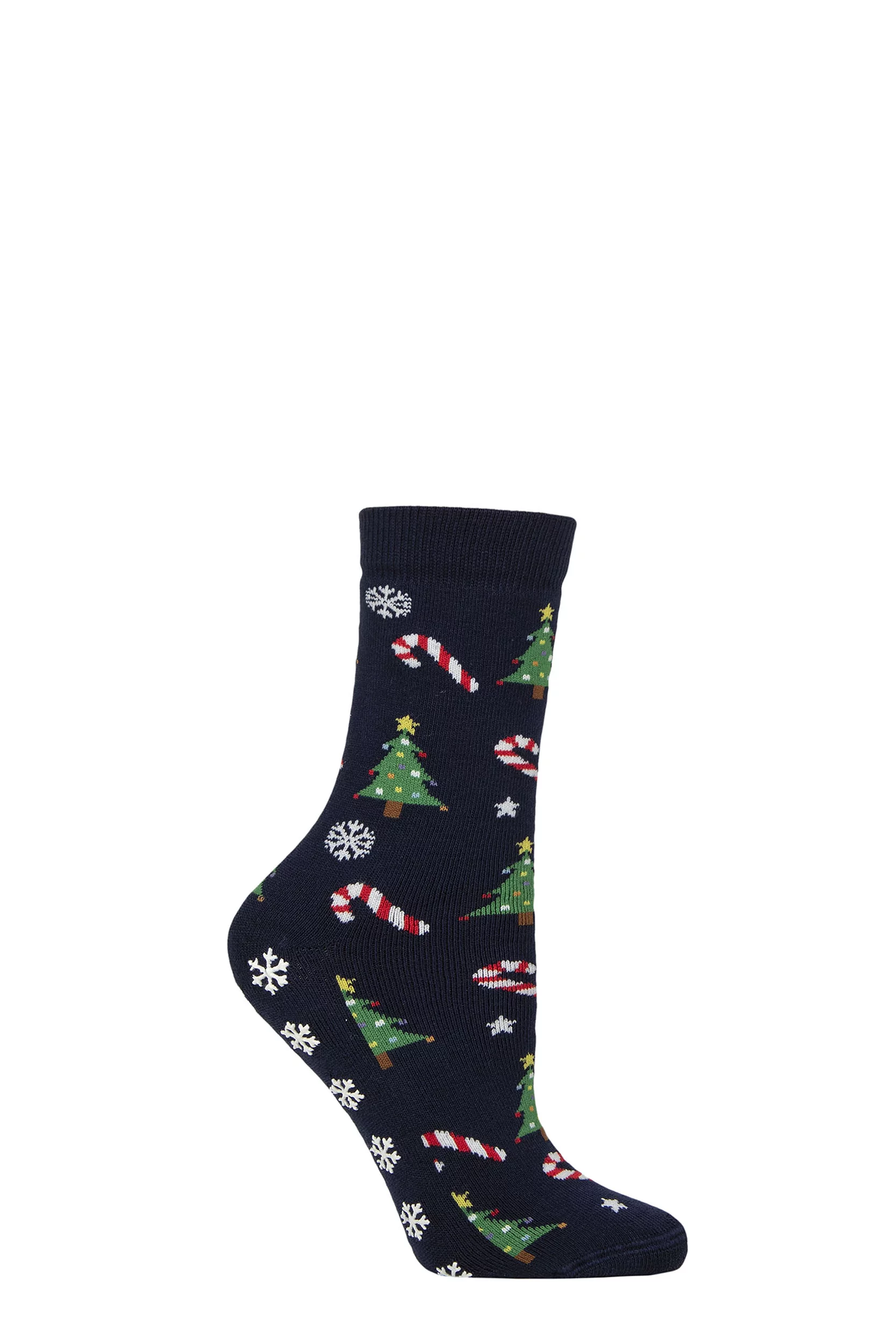 Women's 1 Pair Charnos Christmas Design Slipper Socks Christmas Tree