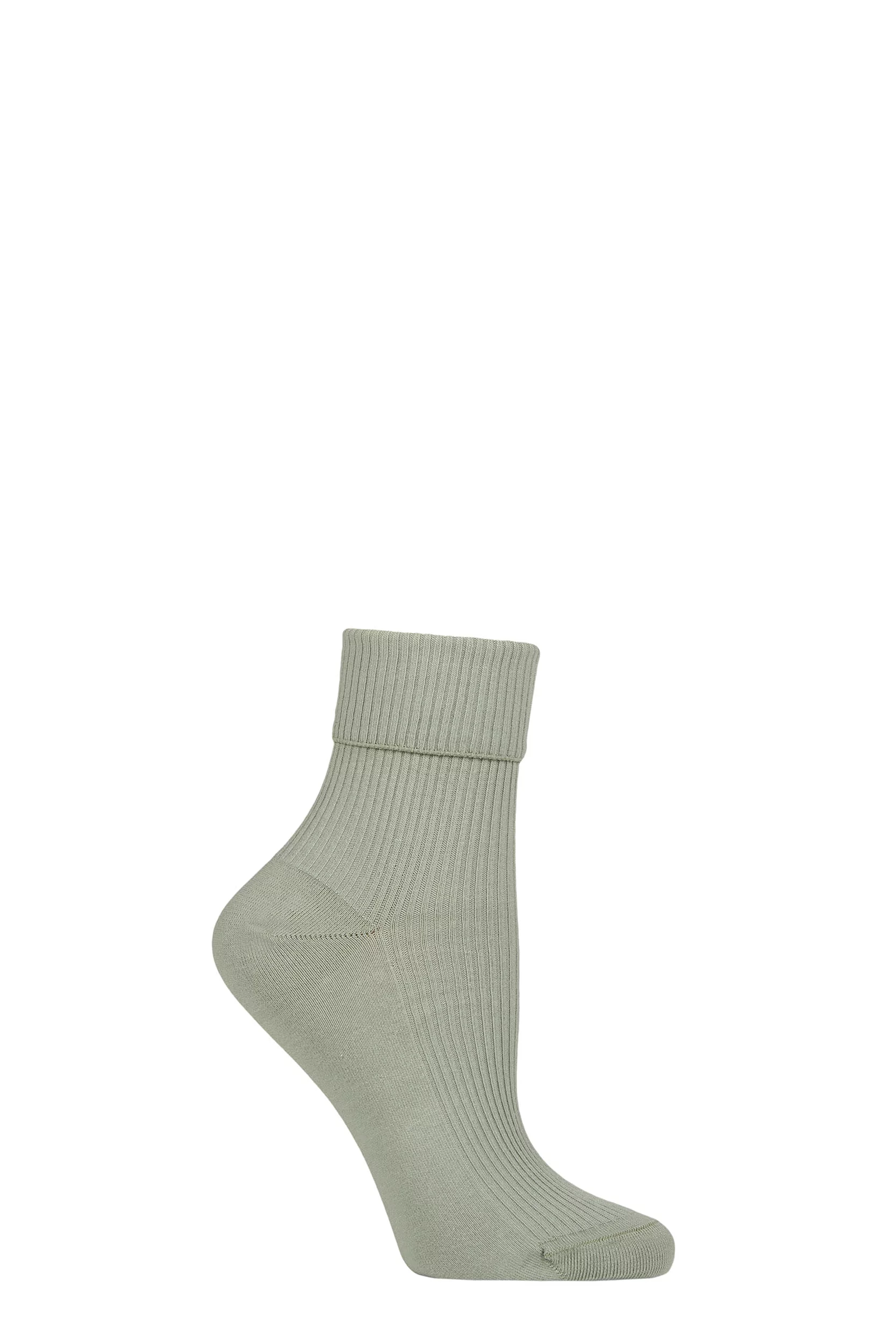 Women's 1 Pair Charnos Organic Cotton Crew Socks Sage