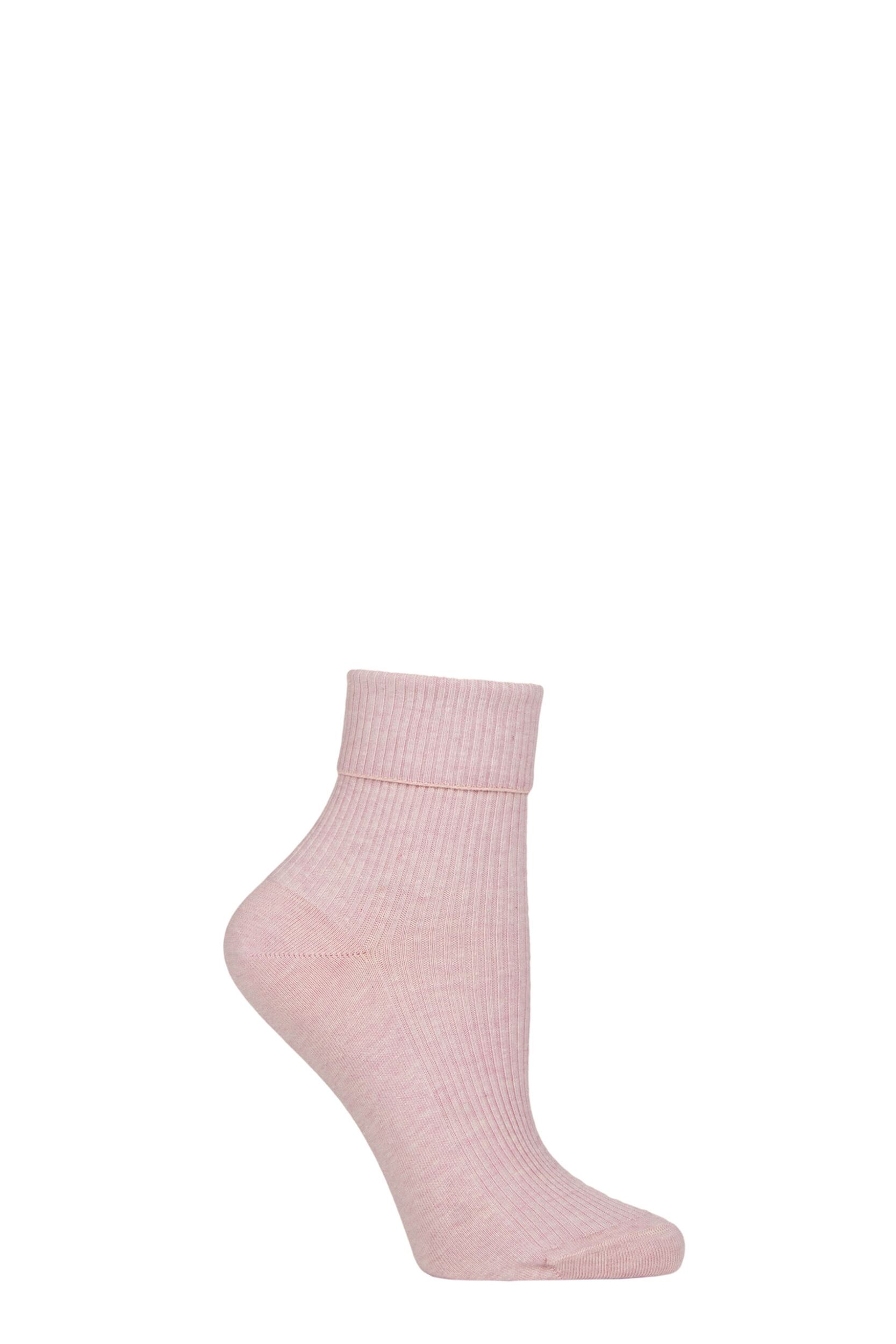 Women's 1 Pair Charnos Organic Cotton Crew Socks Pink One Size