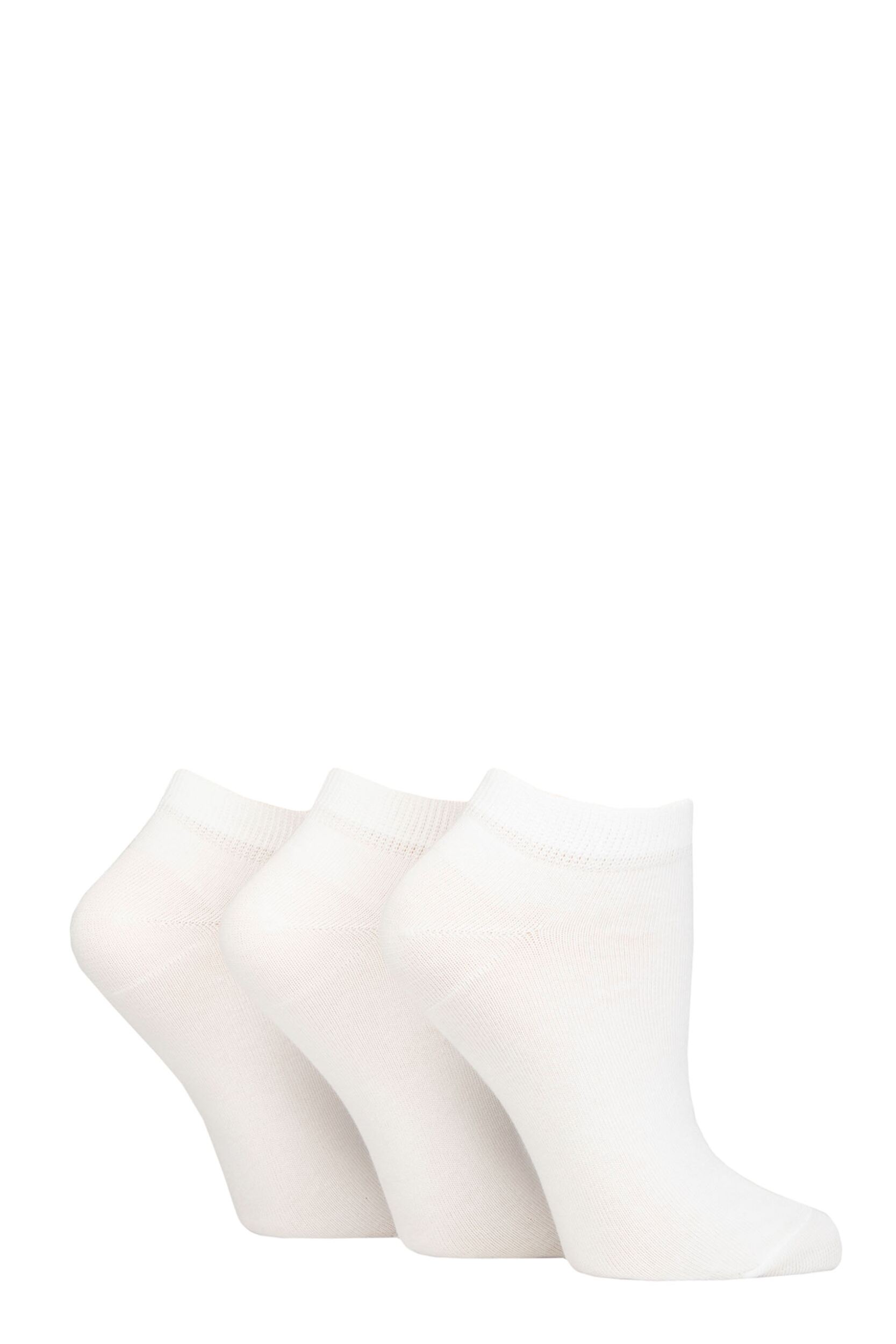Women's 3 Pair Charnos Organic Cotton Trainer Socks White One Size