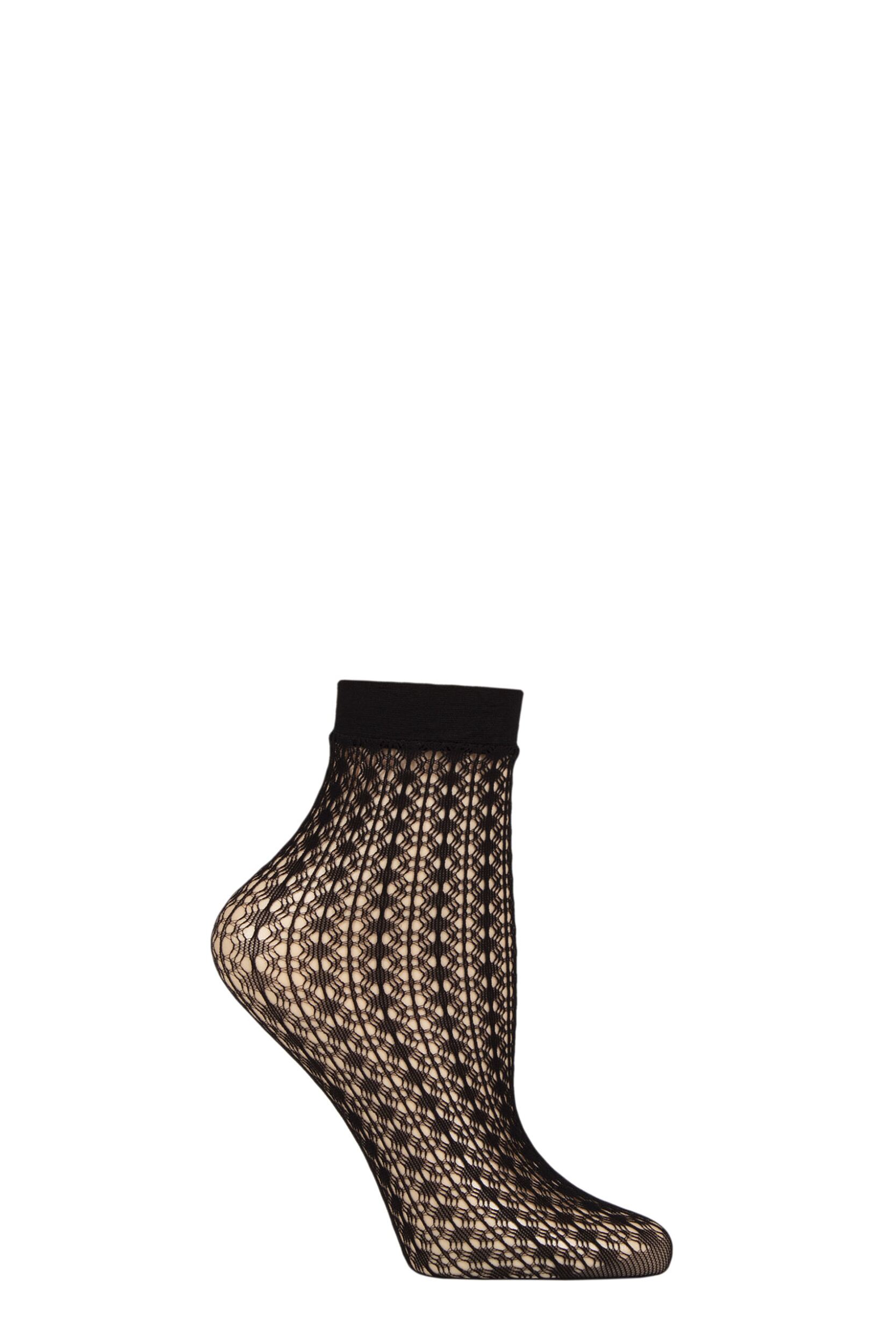 Women's 1 Pair Charnos Geo Net Anklet Black One Size
