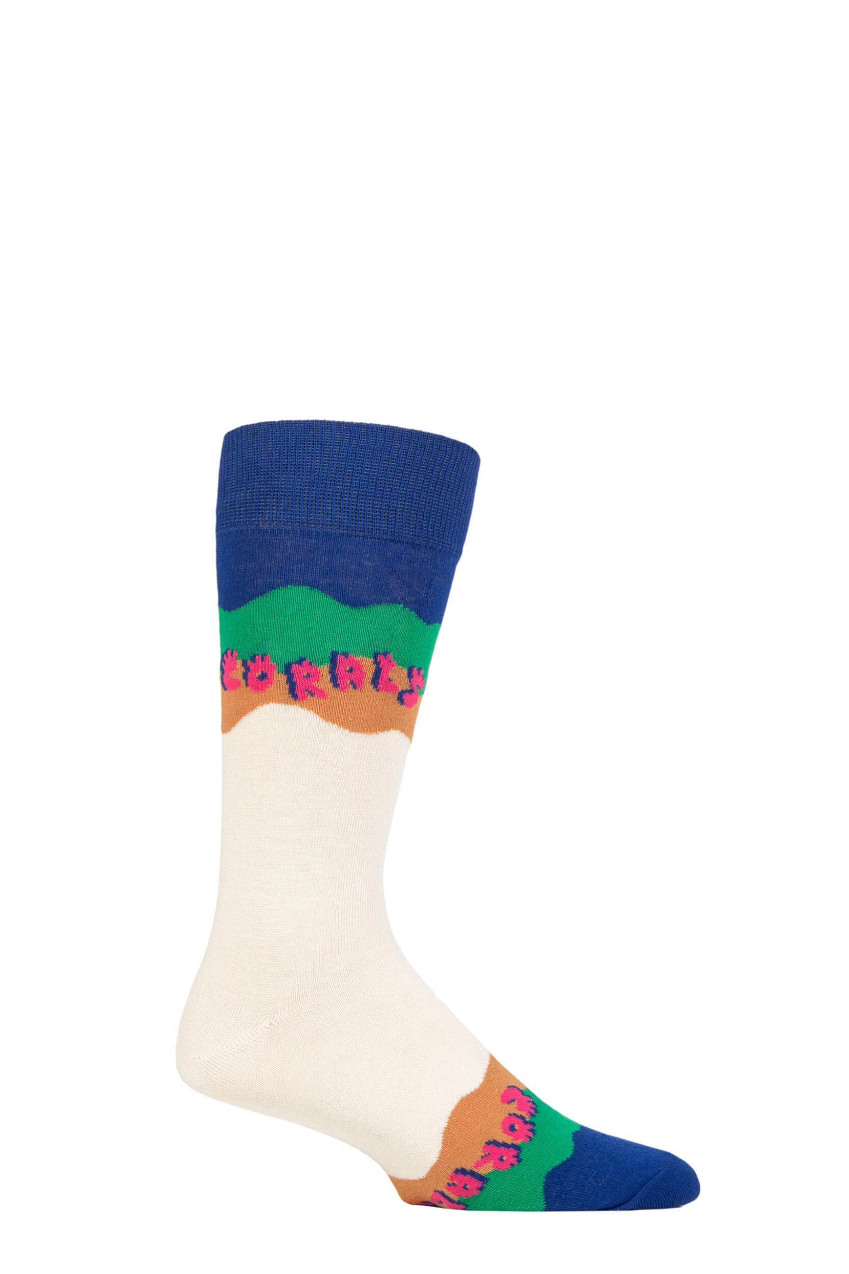 Mens and Women's 1 Pair Happy Socks Coral Reef Rescue Socks Multi 7.5-11.5 Unisex