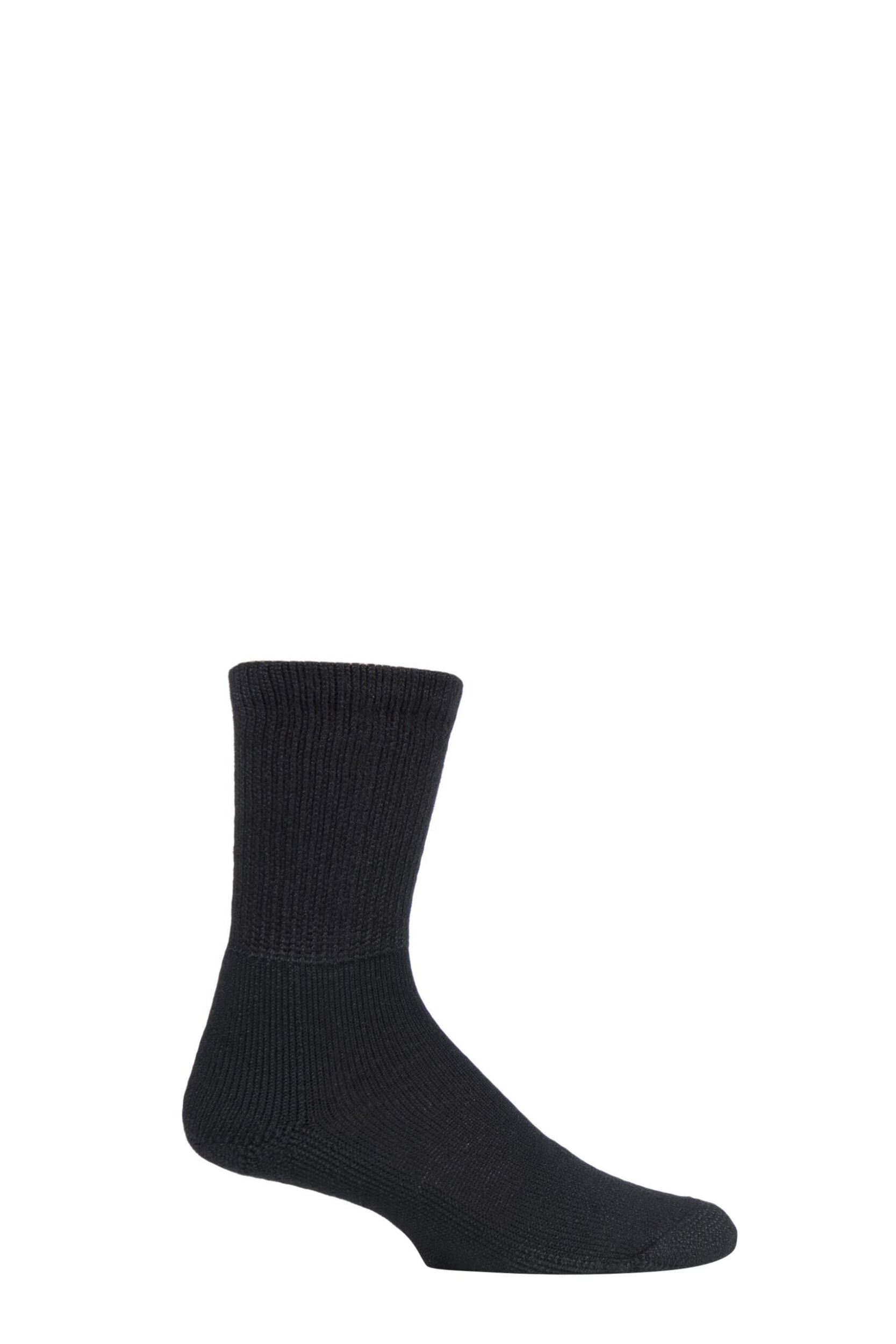 1 Pair Black Running Crew Socks with Thick Cushion Ladies 8.5-12 Unisex - Thorlos