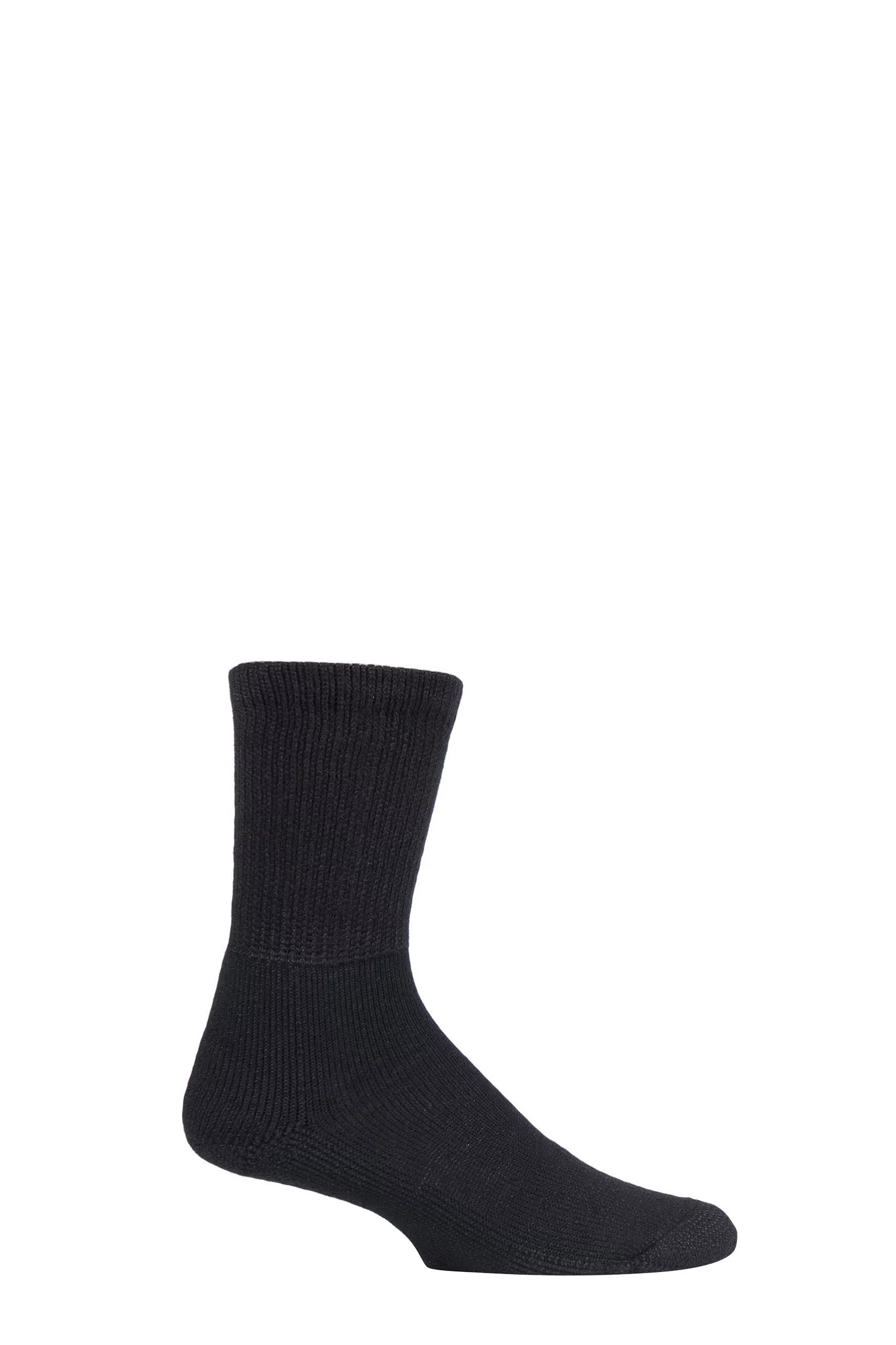 1 Pair Black Running Crew Socks with Thick Cushion Ladies 8.5-12 Unisex - Thorlos
