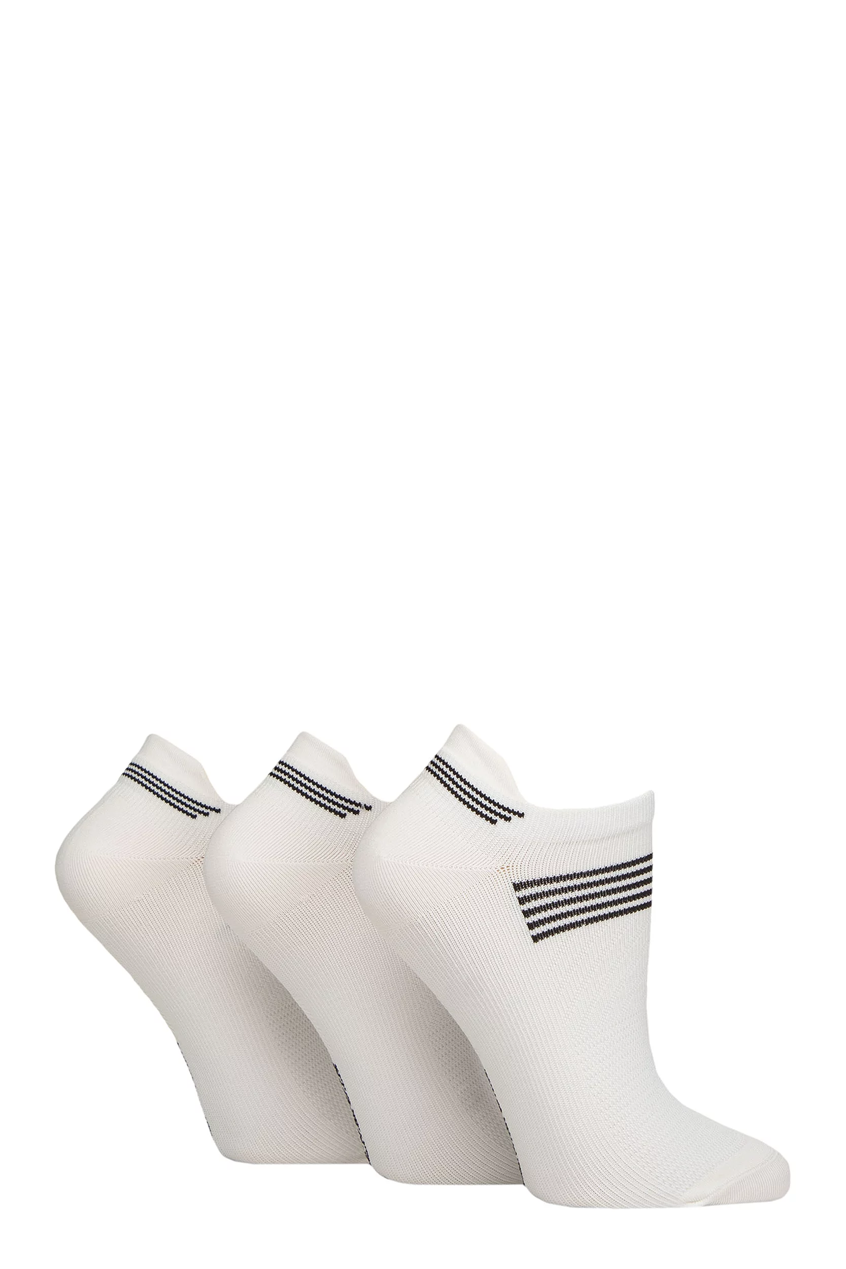 Women's 3 Pair Glenmuir Technical Compression Sports Socks White 4-8 Ladies
