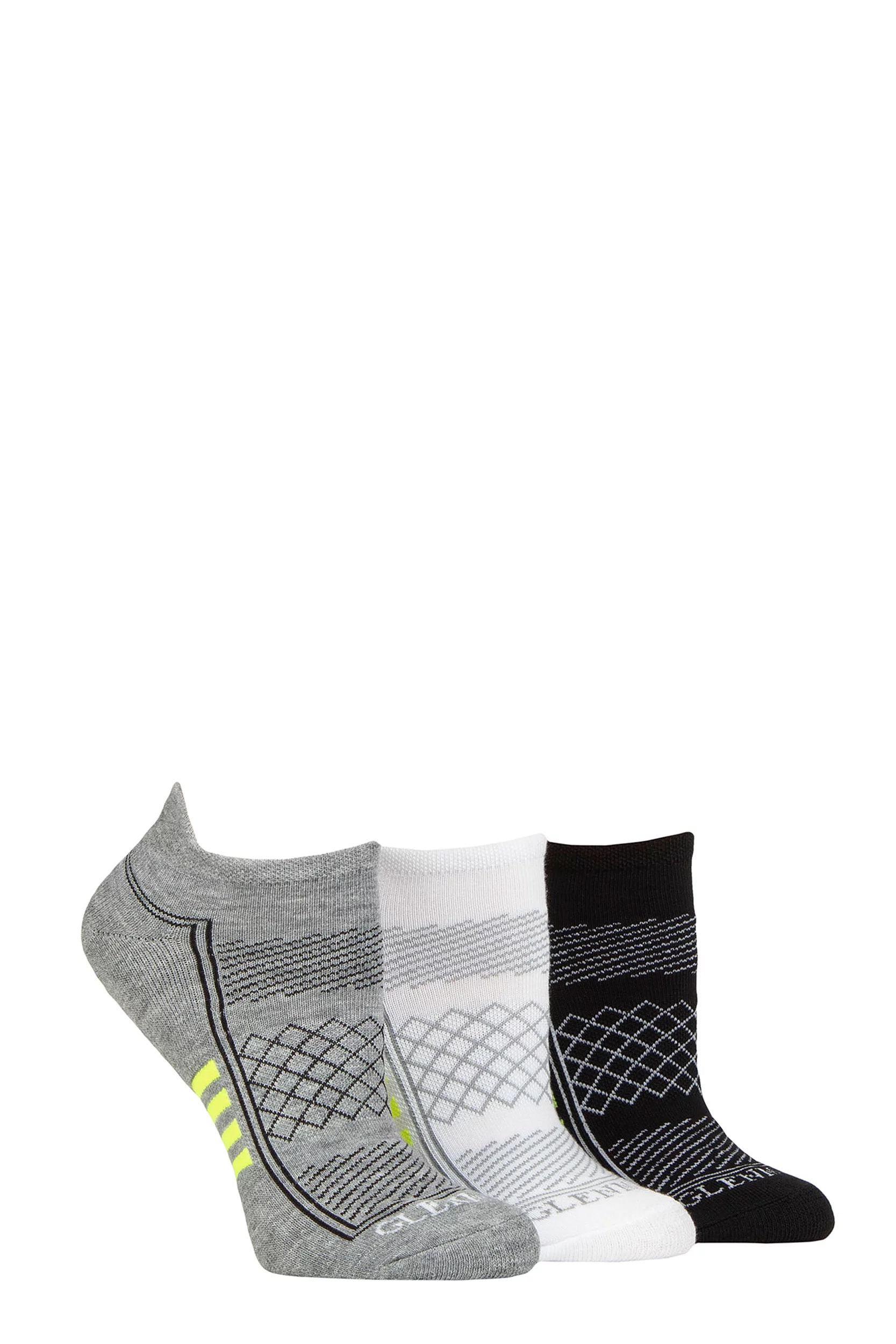 Women's 3 Pair Glenmuir Cushioned Sport Trainer Socks Assorted 4