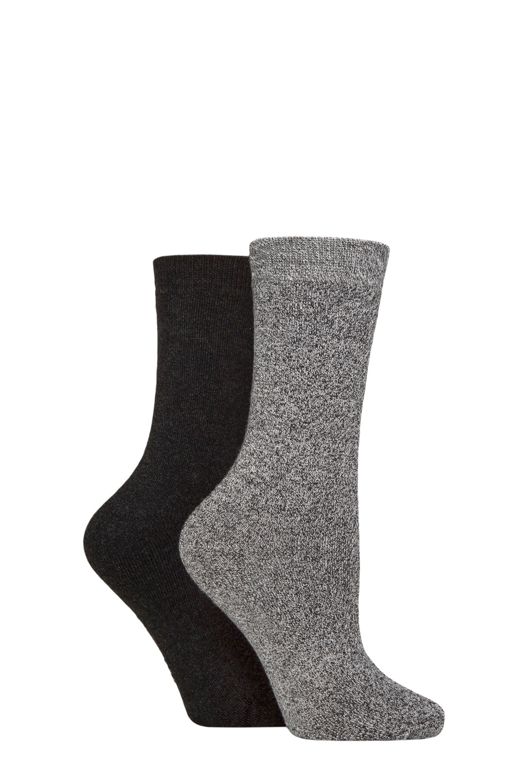 Women's 2 Pair Glenmuir Bamboo Cushioned Boot Socks Charcoal / Black 4-8