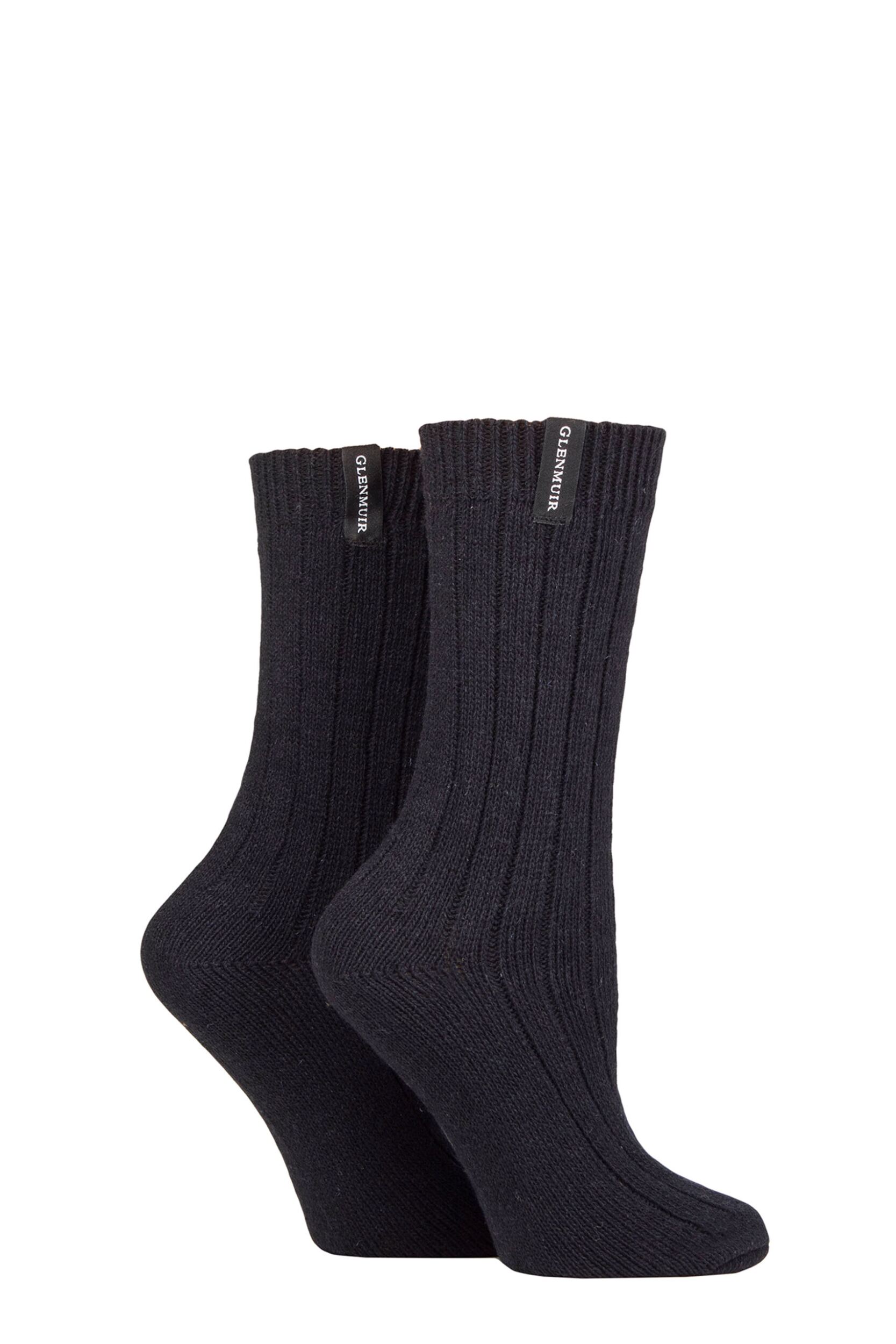 Women's 2 Pair Glenmuir Classic Boot Socks Navy UK 4-8