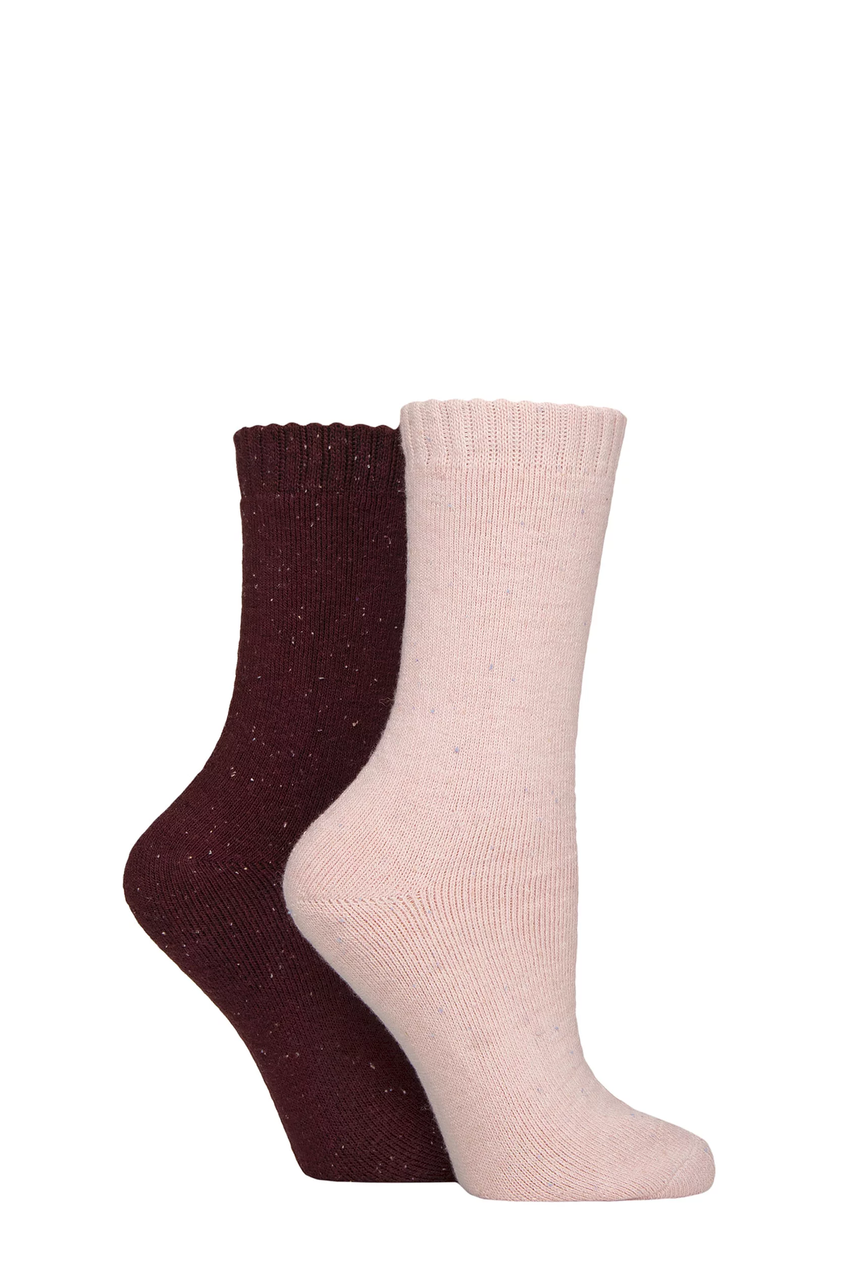 Women's 2 Pair Glenmuir Fully Cushioned Thermal Boot Socks Pink / Wine 4-8 Women'