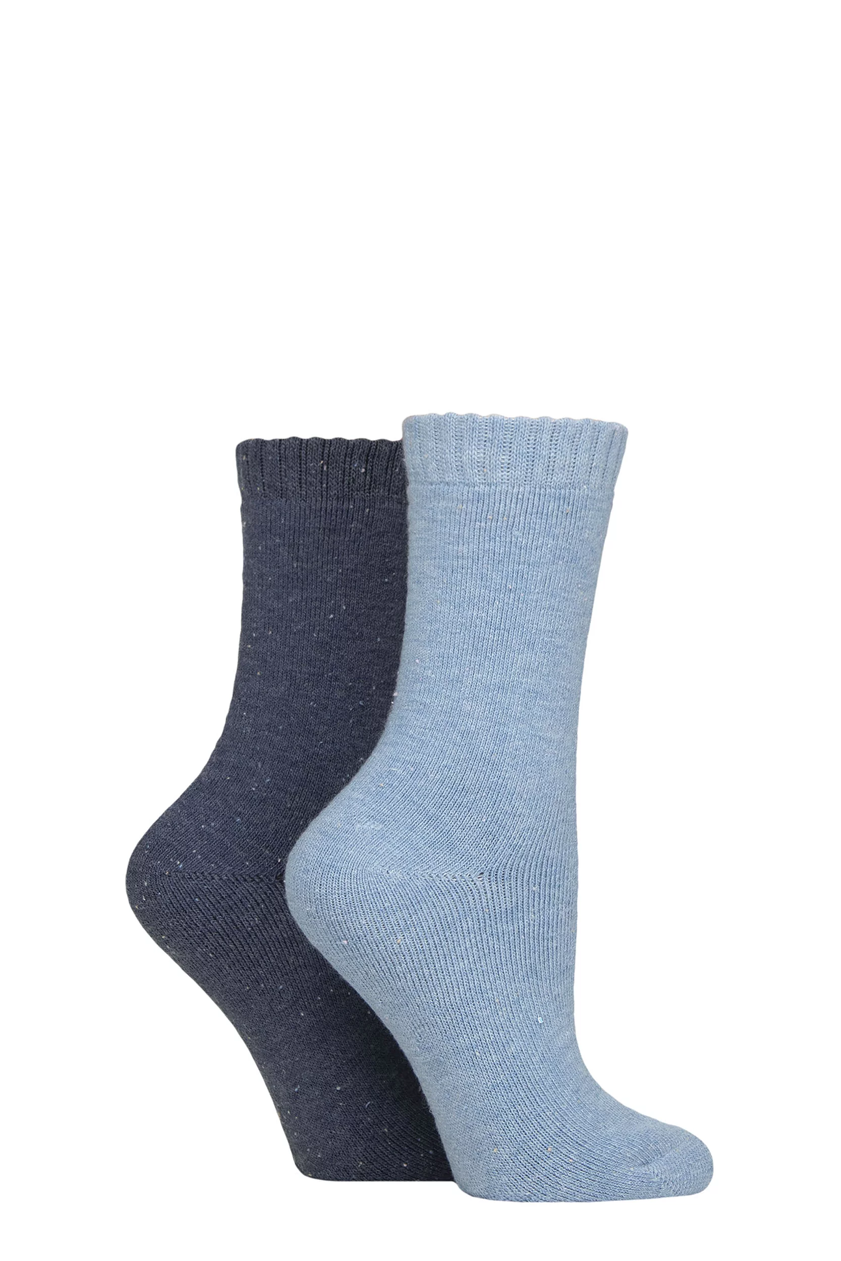 Women's 2 Pair Glenmuir Fully Cushioned Thermal Boot Socks Light Blue 4-8 Women'