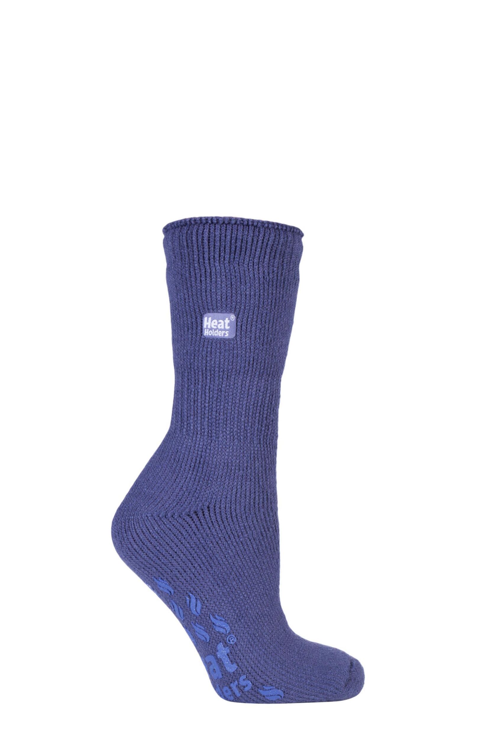 Women's 1 Pair SOCKSHOP Heat Holders 2.3 TOG Plain Thermal Slipper Socks Lavender