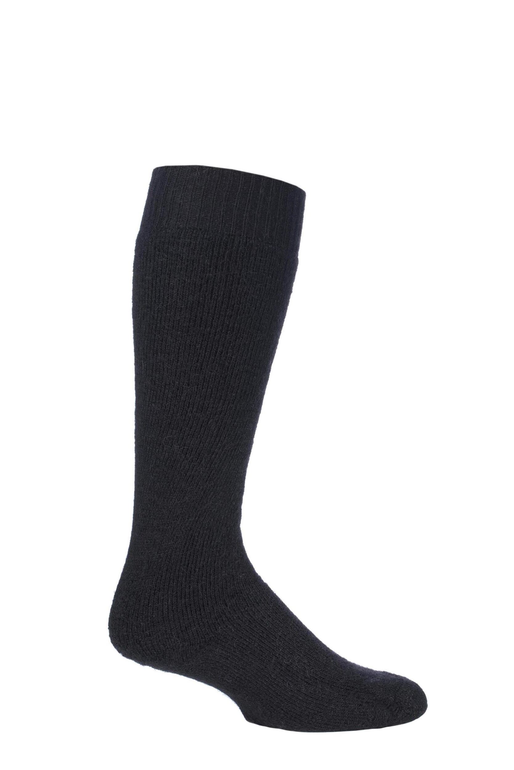 1 Pair Black of London Mohair Knee High Socks With Extra Cushioning and Ribbed Top Unisex 11-13 Unisex - SOCKSHOP of London
