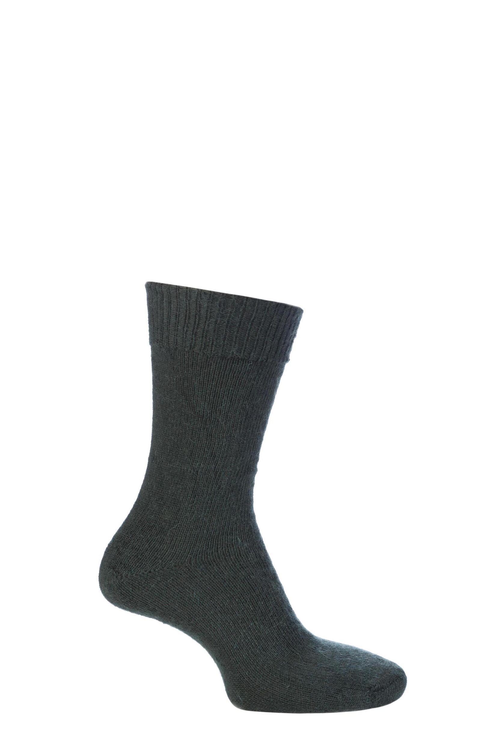 1 Pair Green of London Mohair Plain Knit True Socks Unisex 4-7 Unisex - SOCKSHOP of London