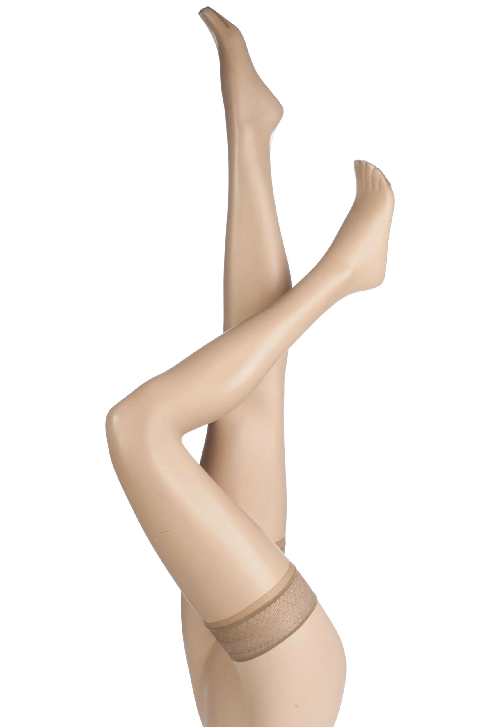 1 Pair Natural Tan 7 Denier Simply Bare Hold Ups Ladies Small - Charnos