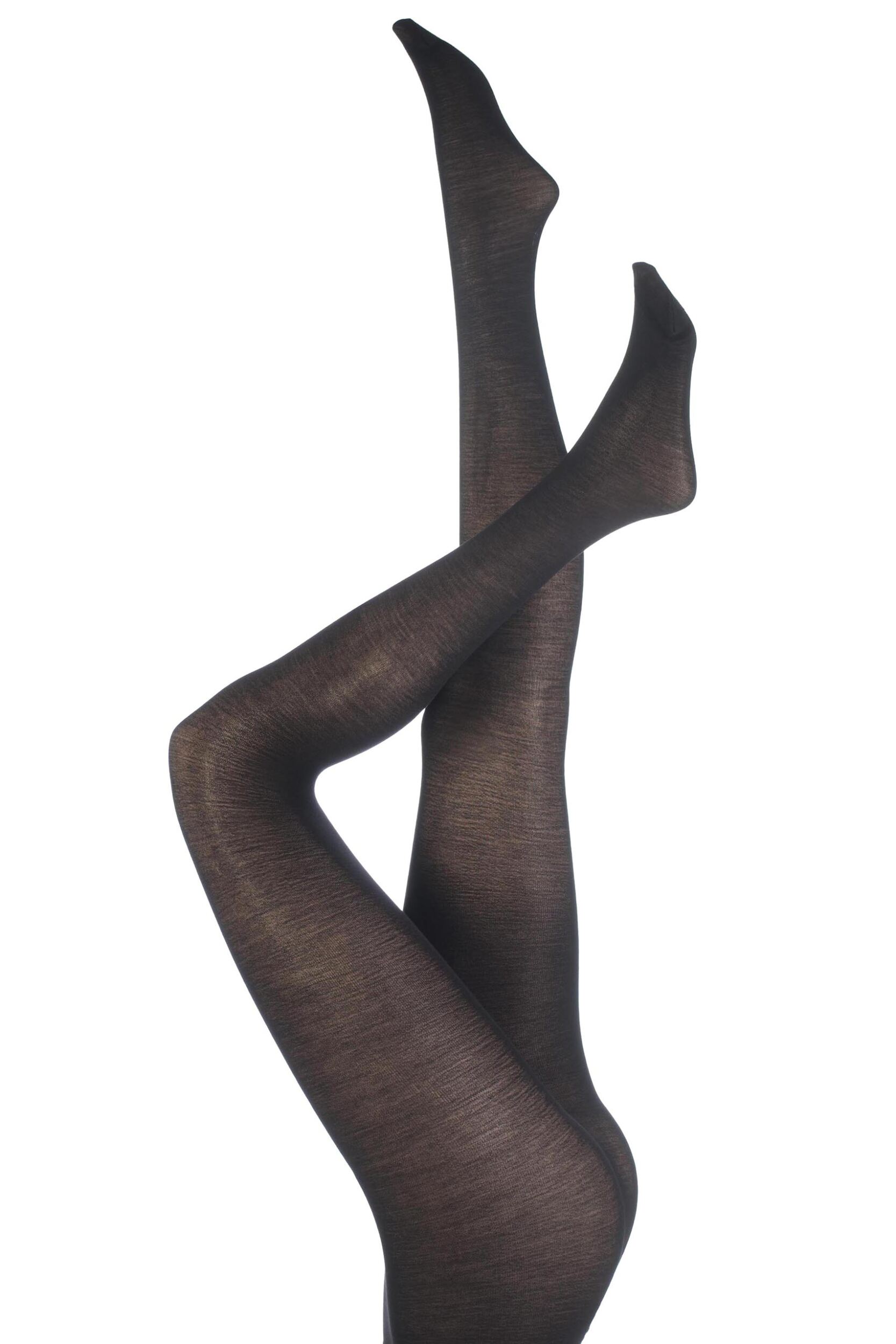 1 Pair Black Jennifer Merino Wool Tights Ladies Large - Trasparenze