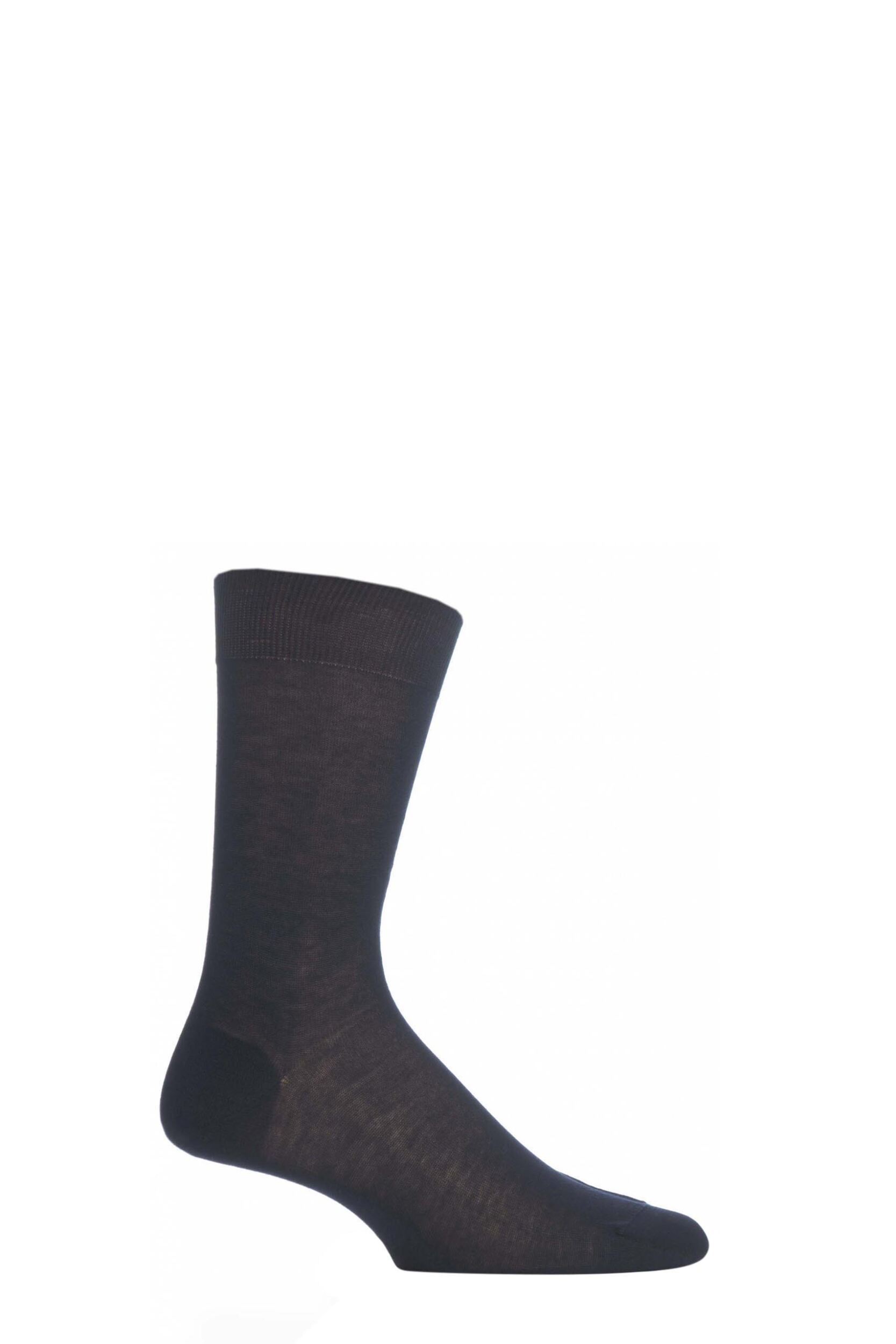 1 Pair Navy Plain 100% Cotton Lisle Socks Men's 8-8.5 Mens - Pantherella