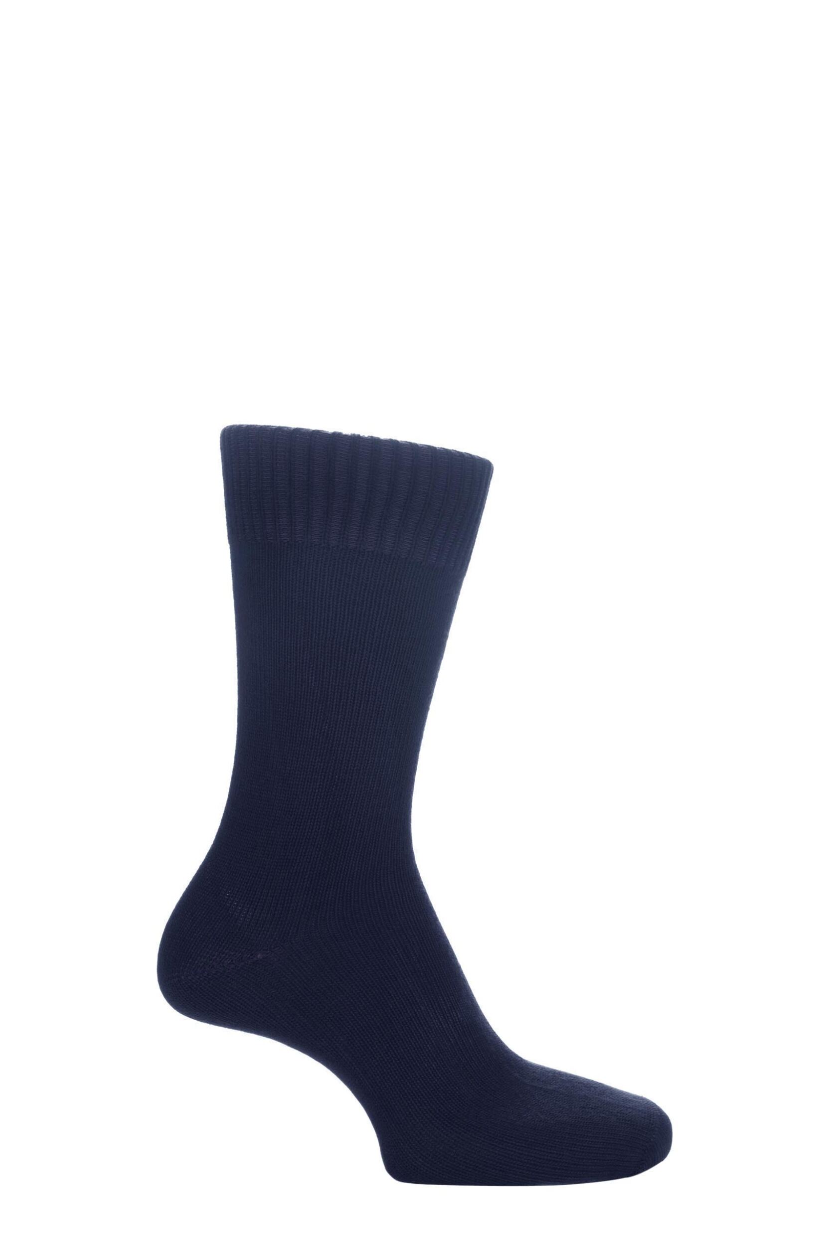 1 Pair Navy of London Bamboo Plain Knit True Socks Unisex 8-10 Unisex - SOCKSHOP of London