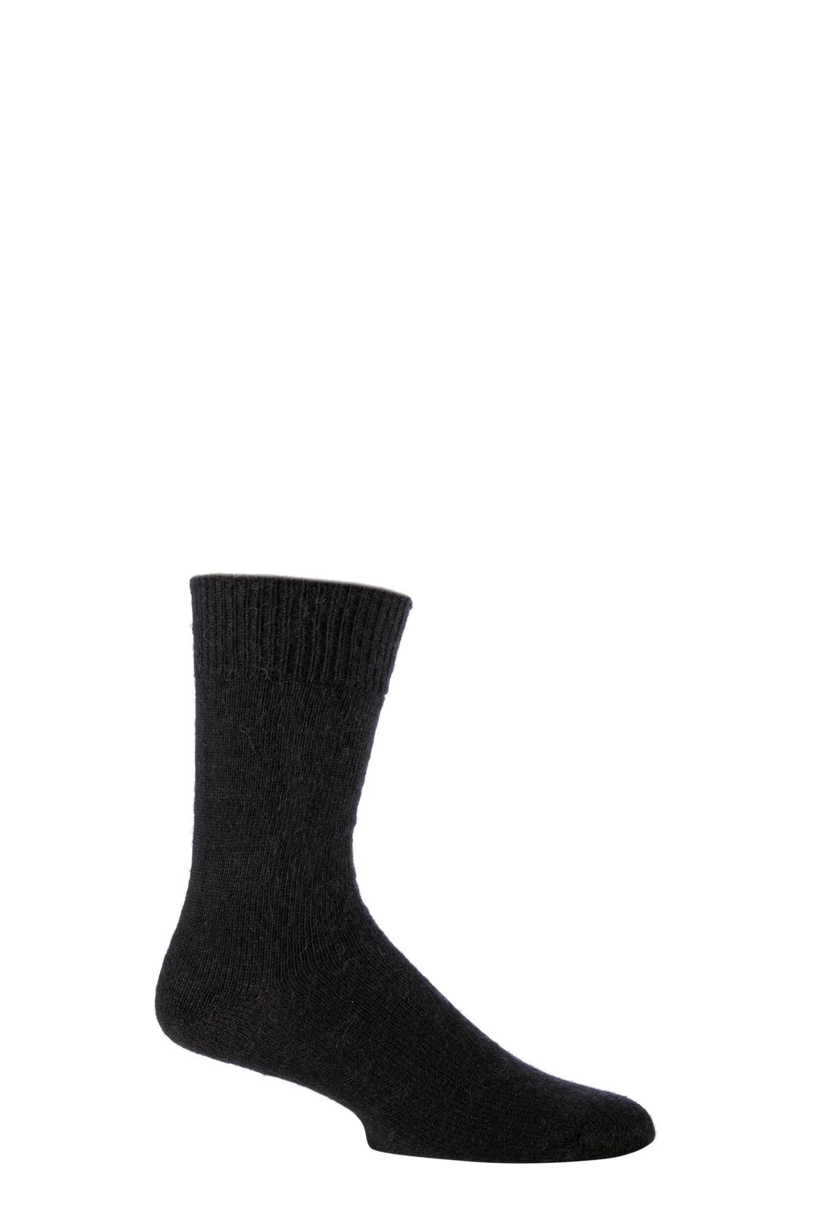 1 Pair Black of London Mohair Plain Knit True Socks Unisex 11-13 Unisex - SOCKSHOP of London