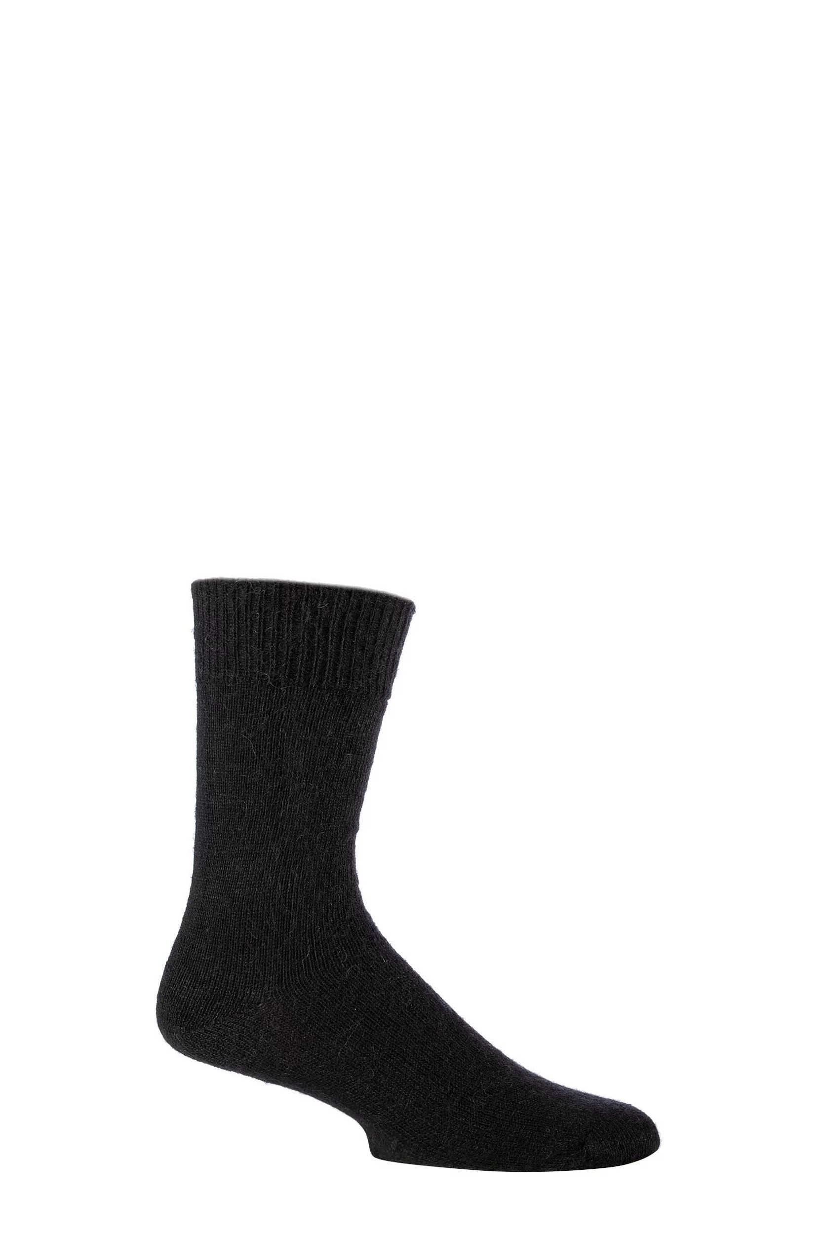 1 Pair Black of London Mohair Plain Knit True Socks Unisex 11-13 Unisex - SOCKSHOP of London