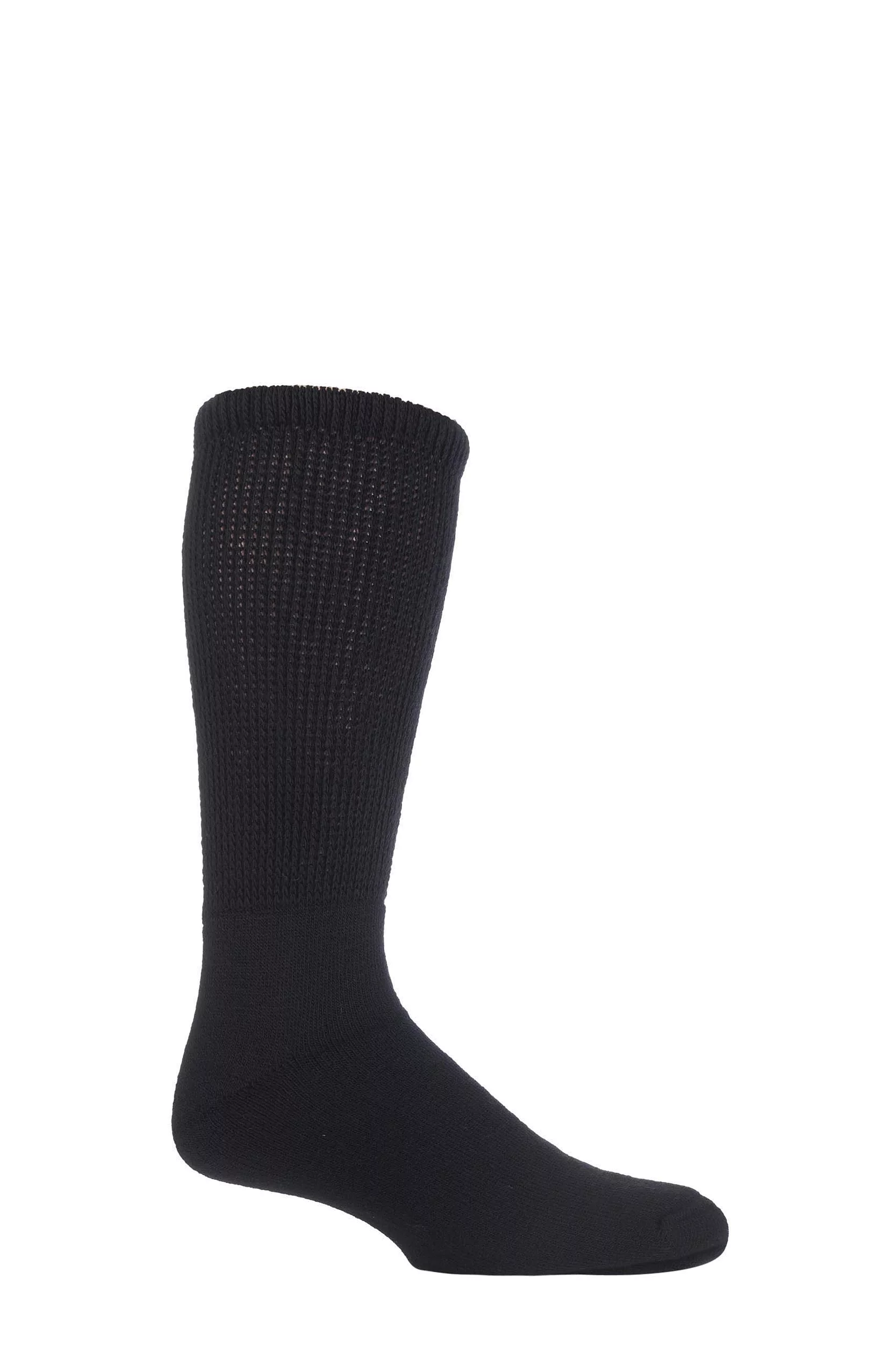 1 Pair Black Wool Diabetic Socks Men's 11-13 Mens - HJ Hall