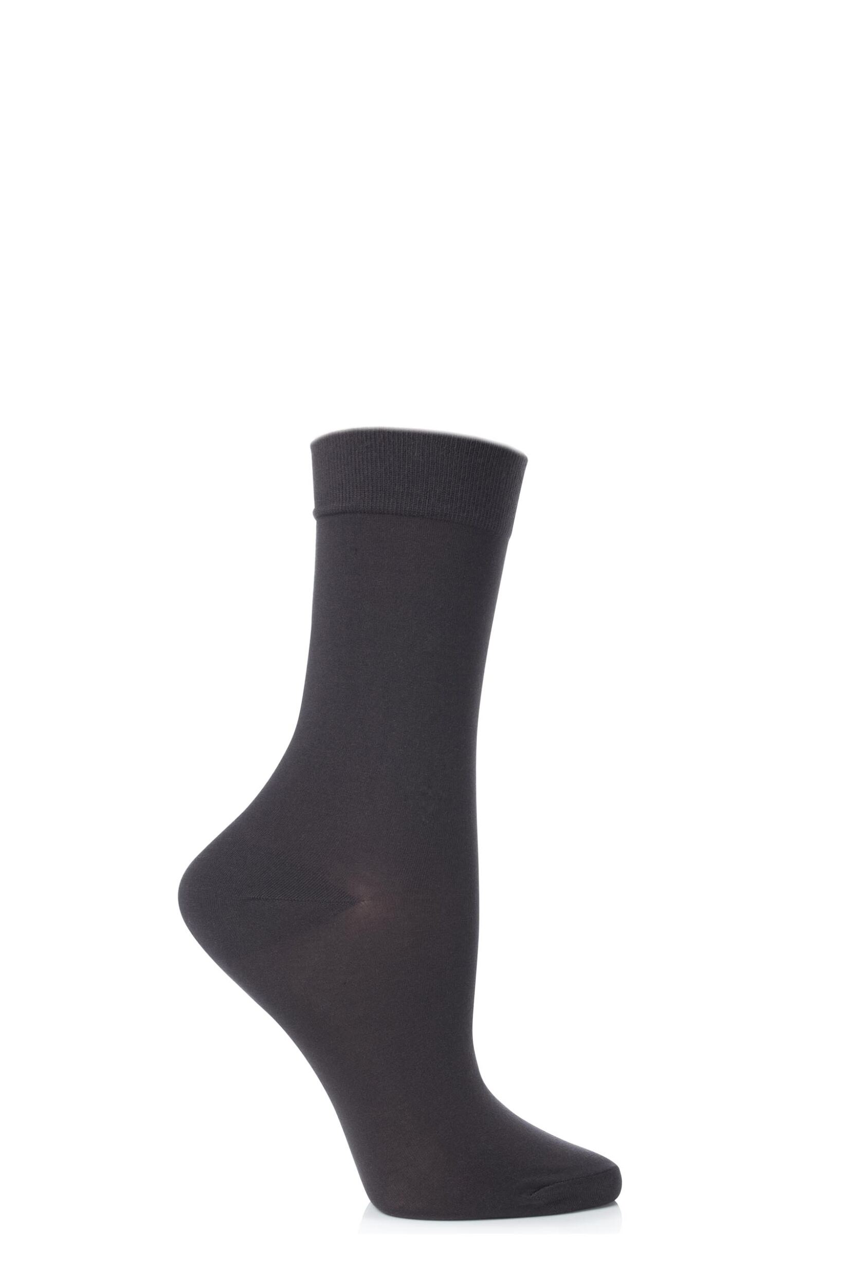 1 Pair Brown Cotton Touch Anklet Socks Ladies 2-5 Ladies - Falke