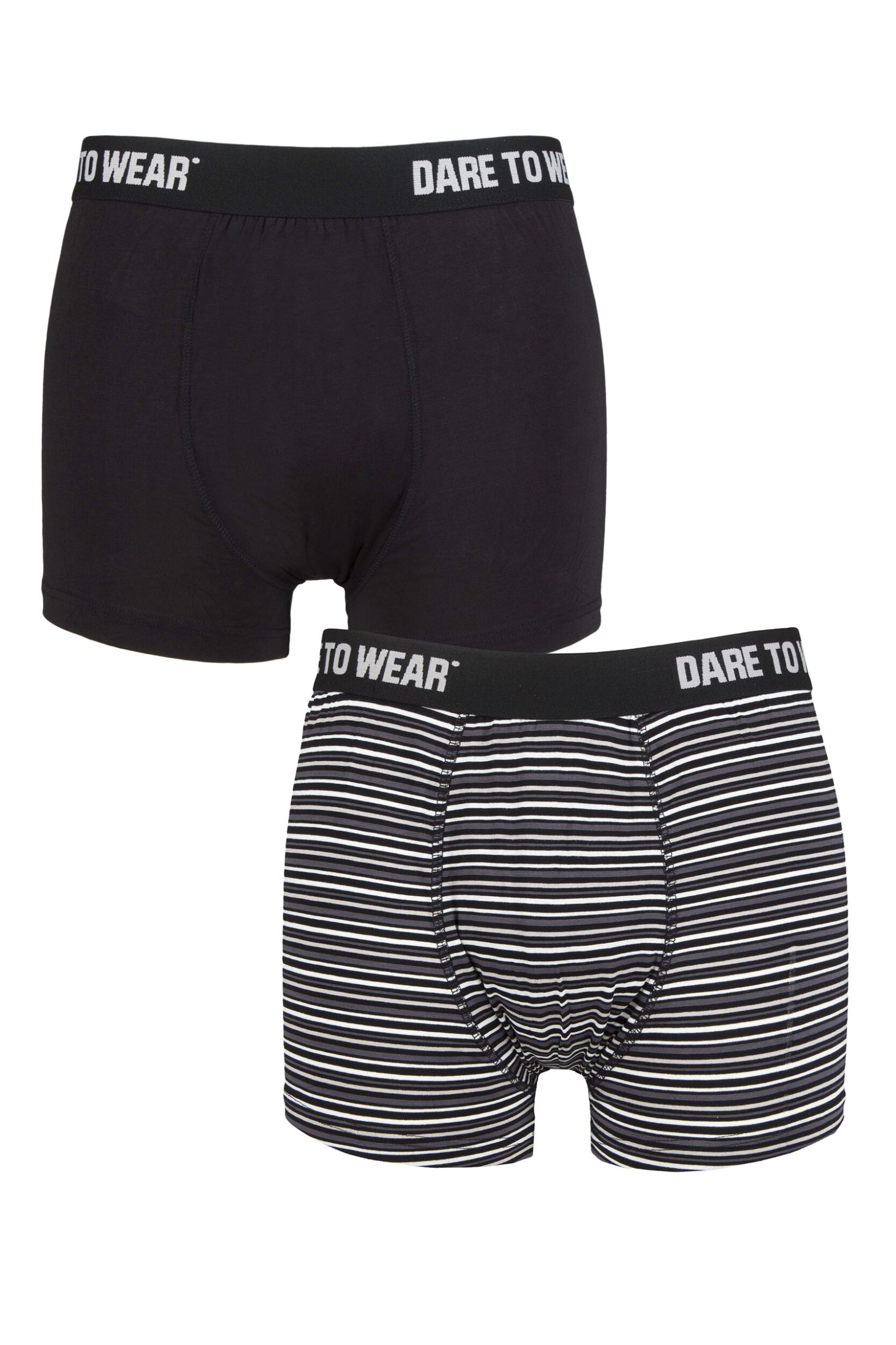 Mens 2 Pack SOCKSHOP Dare To Wear Bamboo Trunks Black / Charcoal S
