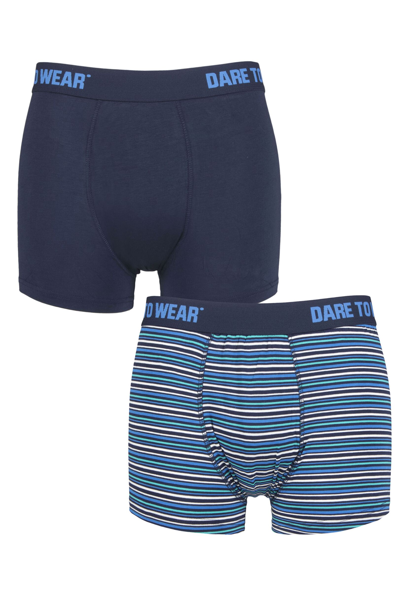 Mens 2 Pack SOCKSHOP Dare To Wear Bamboo Trunks Navy / Blues S