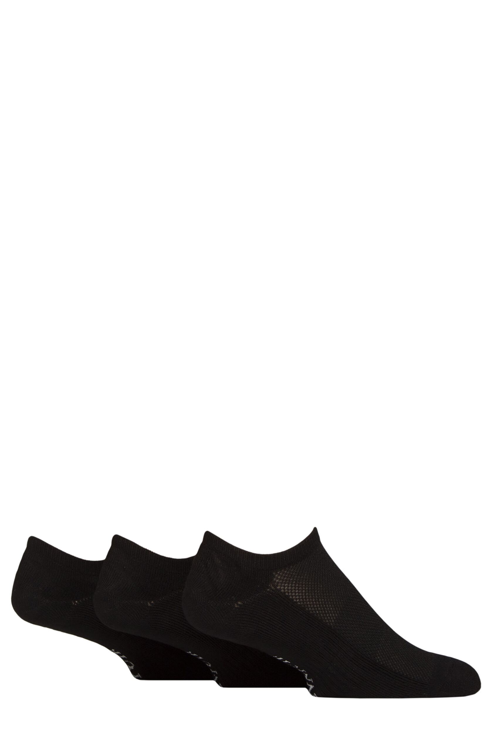 Image of Mens 3 Pair Glenmuir Bamboo Sport Technical Shoe Liner Socks Black 7-11 Mens