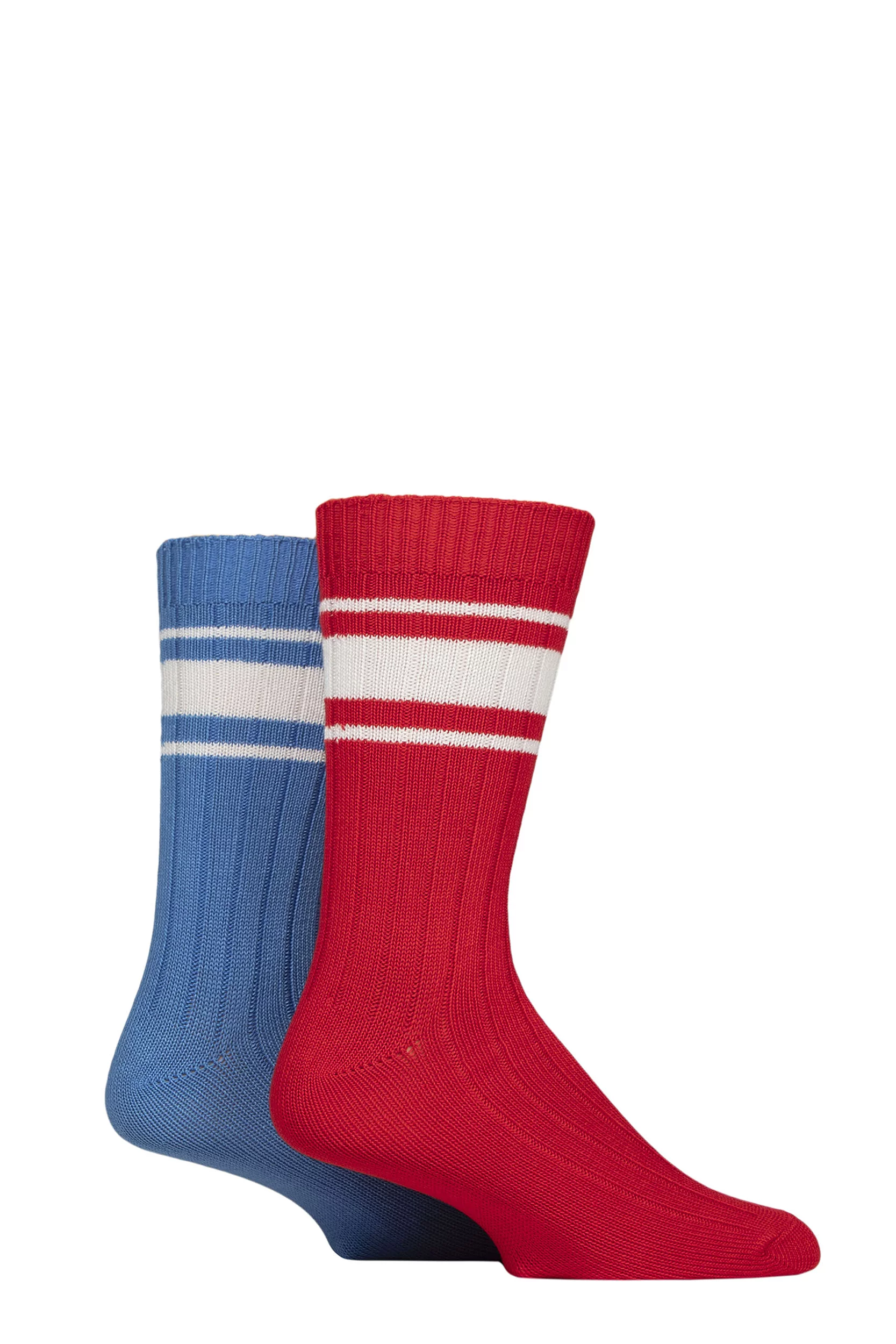 Mens 2 Pair Glenmuir Bamboo Light Boot Socks Red / Blue 7-11 Mens