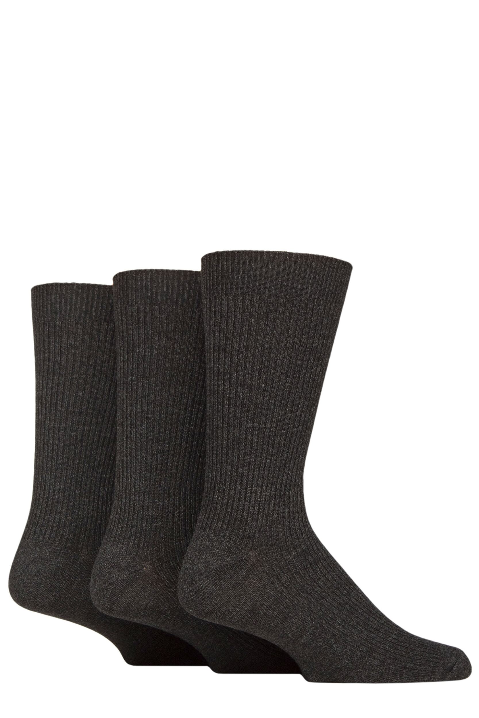 Image of Mens 3 Pair Glenmuir Bamboo Leisure Socks Black 7-11 Mens