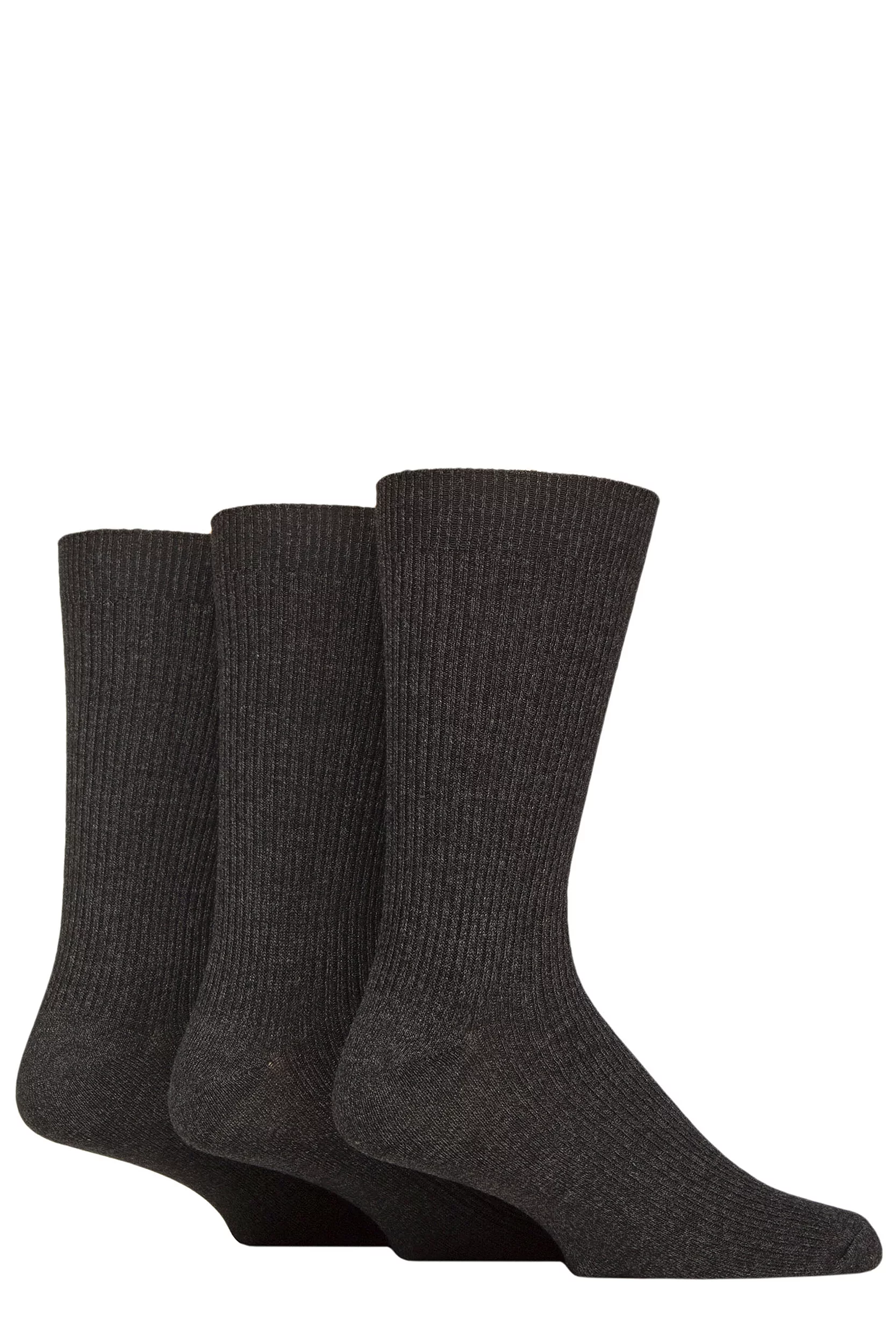 Mens 3 Pair Glenmuir Bamboo Leisure Socks Black 7-11 Mens