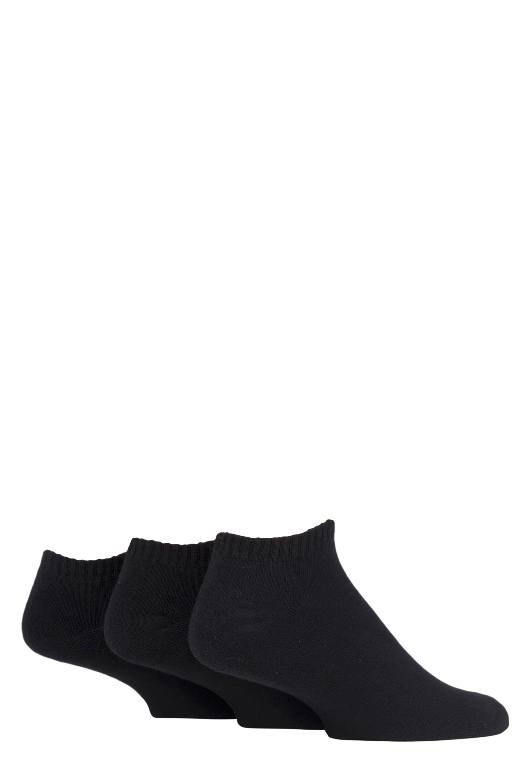 3 Pair Black Bamboo Cushioned Sports Socks Men's 7-11 Mens - Glenmuir
