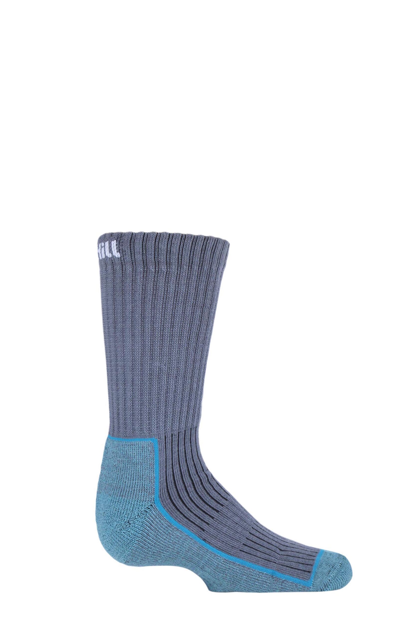 1 Pair Grey Kids Made in Finland Hiking Socks Kids Unisex 12-2 Kids (7-10 Years) - Uphill Sport