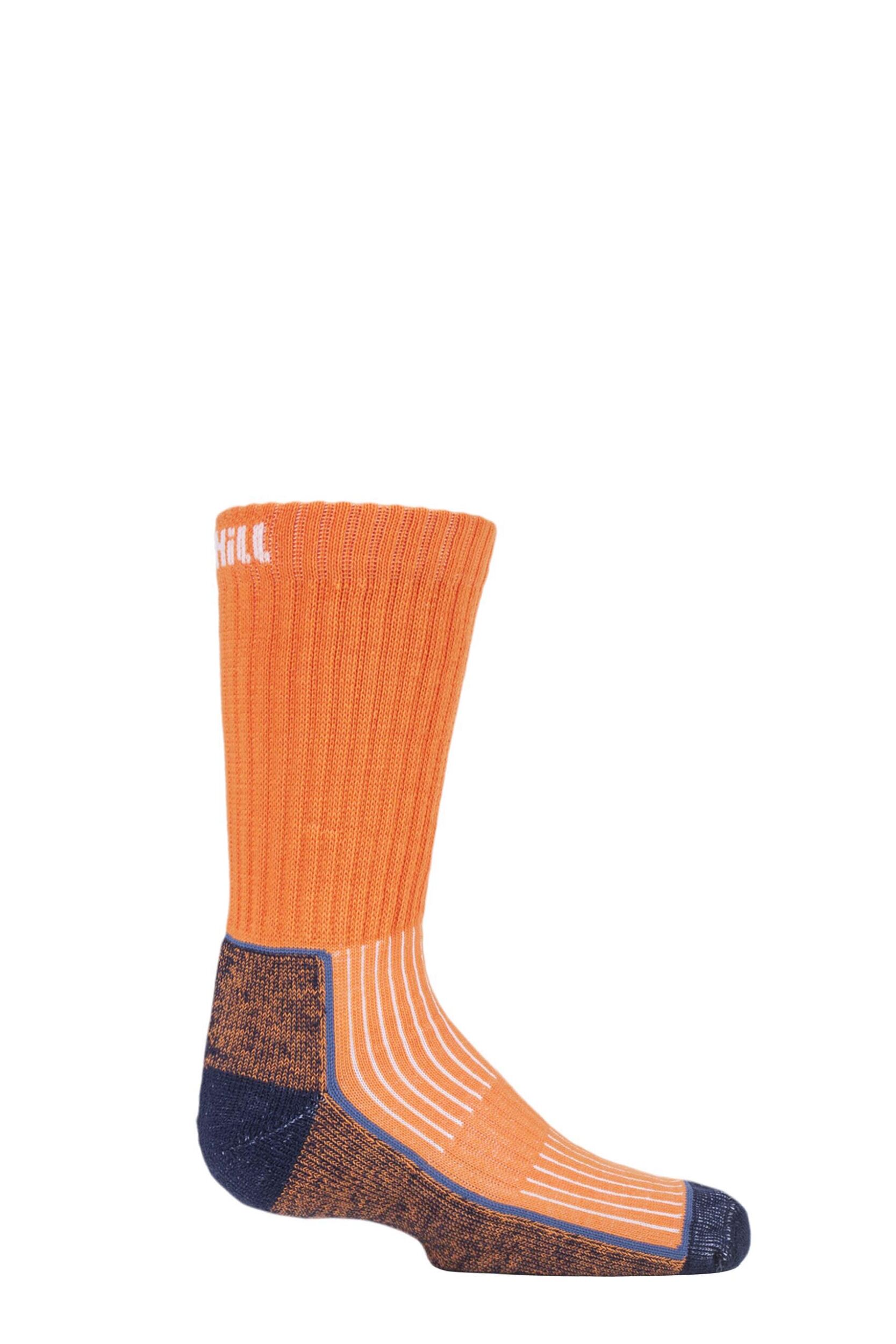 1 Pair Orange Kids Made in Finland Hiking Socks Kids Unisex 12-2 Kids (7-10 Years) - Uphill Sport