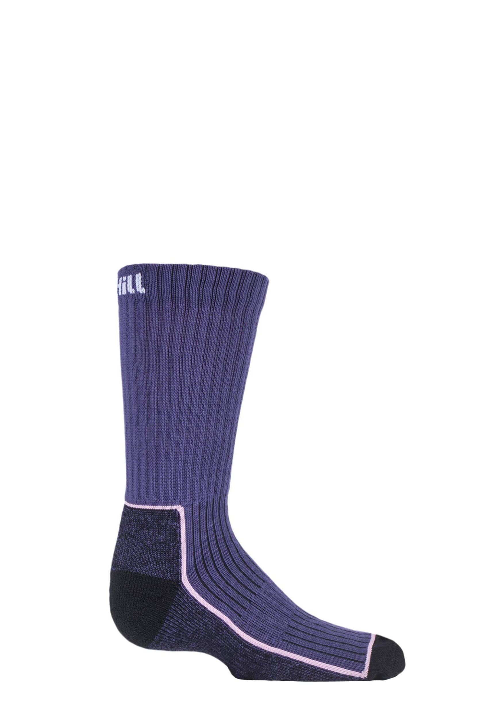 1 Pair Purple Kids Made in Finland Hiking Socks Kids Unisex 4-5.5 Teens (11-14 Years) - Uphill Sport