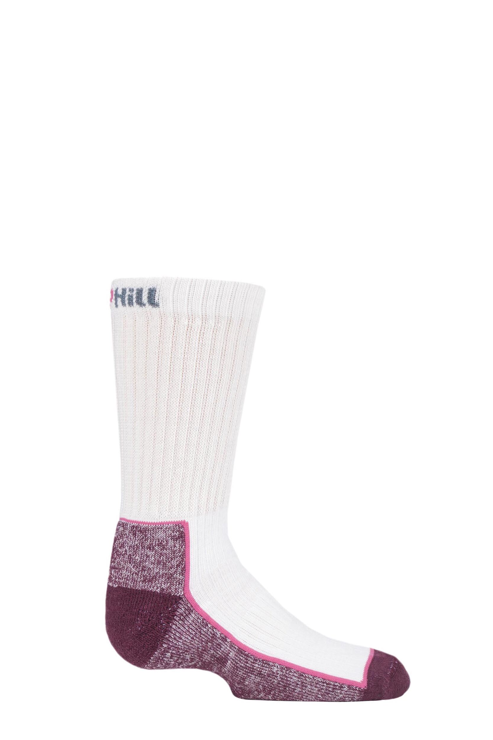 1 Pair White Kids Made in Finland Hiking Socks Kids Unisex 4-5.5 Teens (11-14 Years) - Uphill Sport