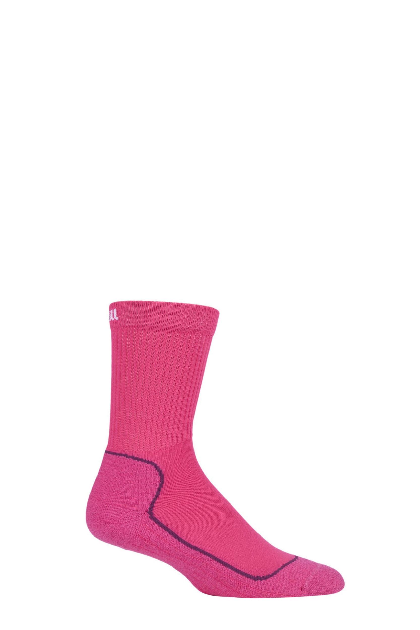 1 Pair Pink UpHillSport Kevo Jr Trekking 4 Layer M4 Socks Kids Unisex 4-5.5 Teens (11-14 Years) - Uphill Sport