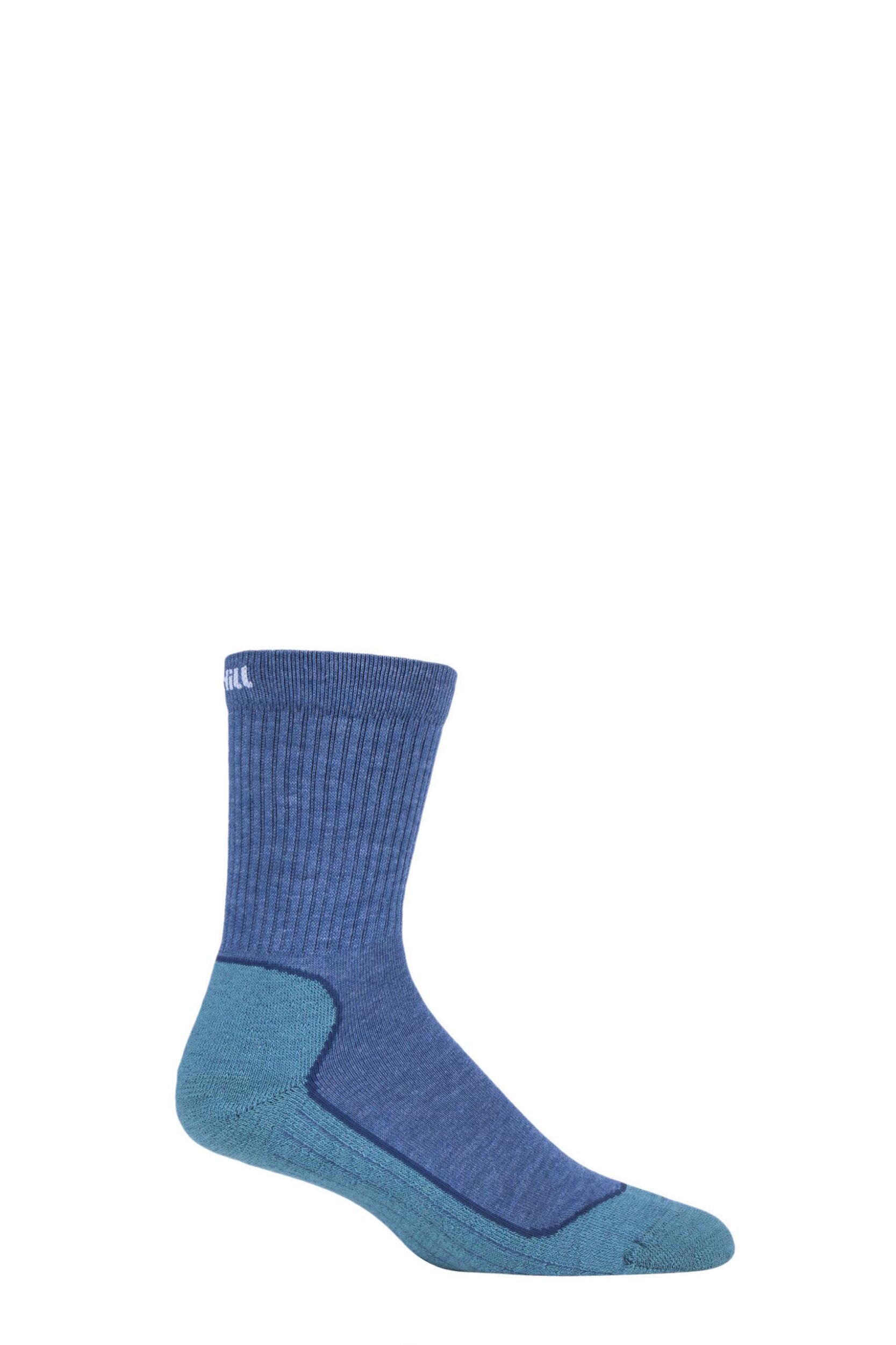 1 Pair Blue UpHillSport Kevo Jr Trekking 4 Layer M4 Socks Kids Unisex 2.5-3.5 Kids (9-12 Years) - Uphill Sport