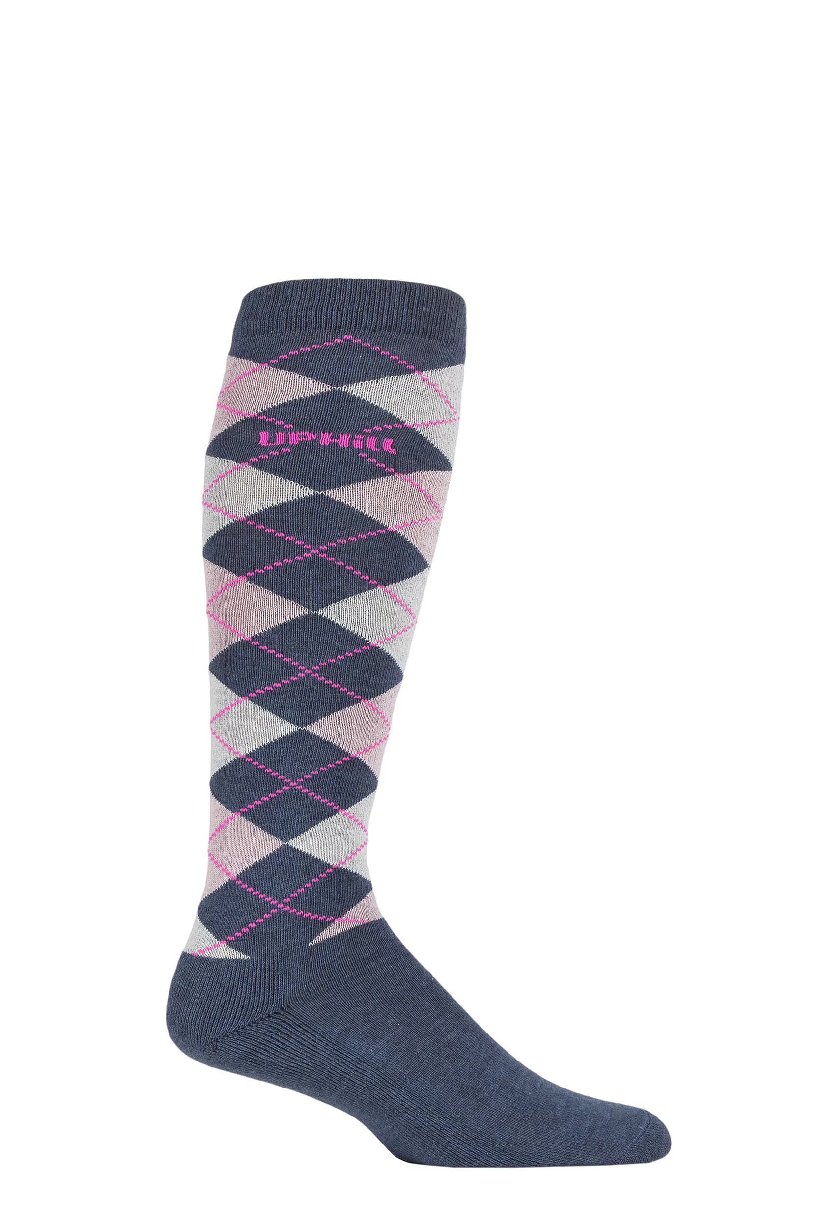 UpHillSport 1 Pair Organic Cotton Argyle Equestrian Socks Navy 12-2.5 Unisex