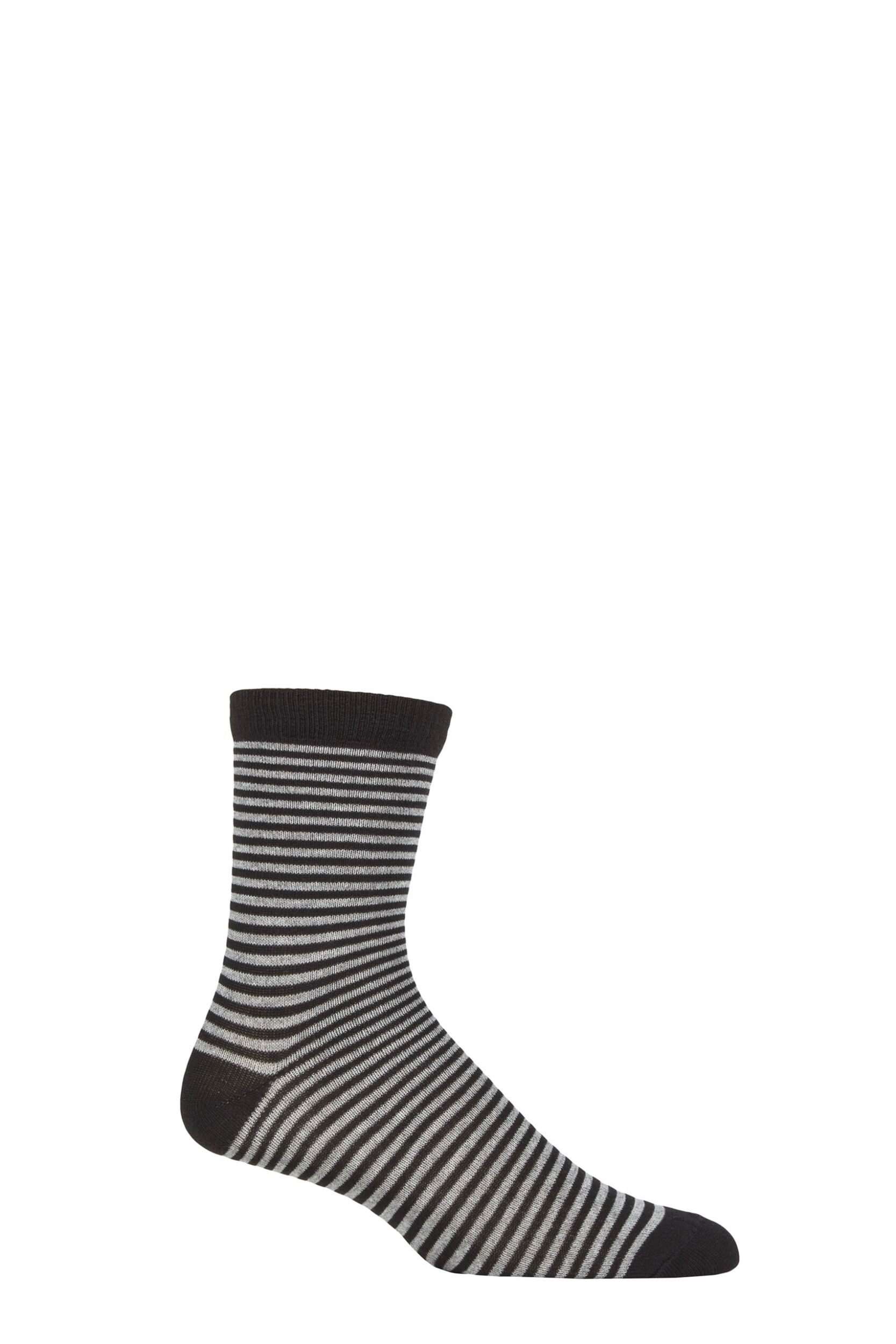 UphillSport 1 Pair Taata Upcycled Cotton Striped Socks Black 3-5 Unisex