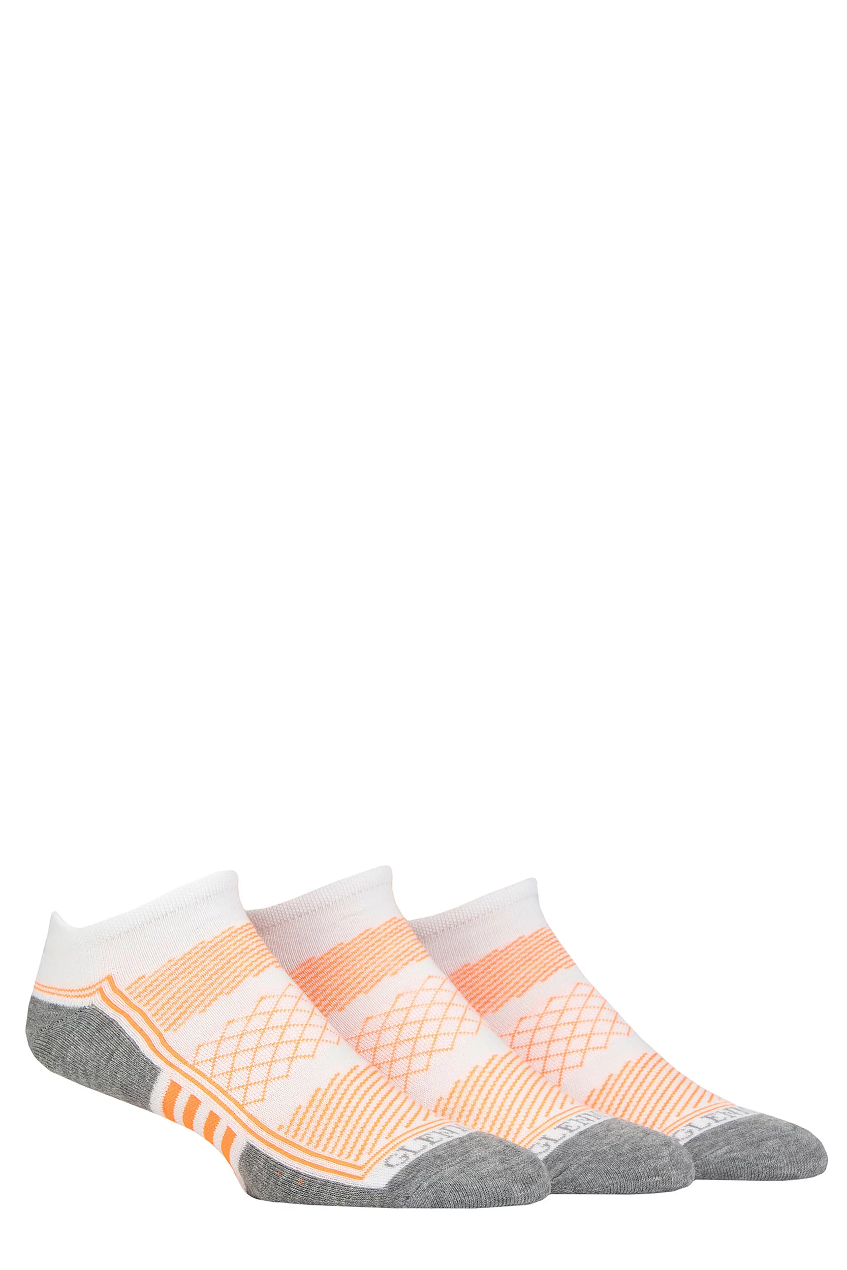 Mens 3 Pair Glenmuir Cushioned Sport Trainer Socks White 7