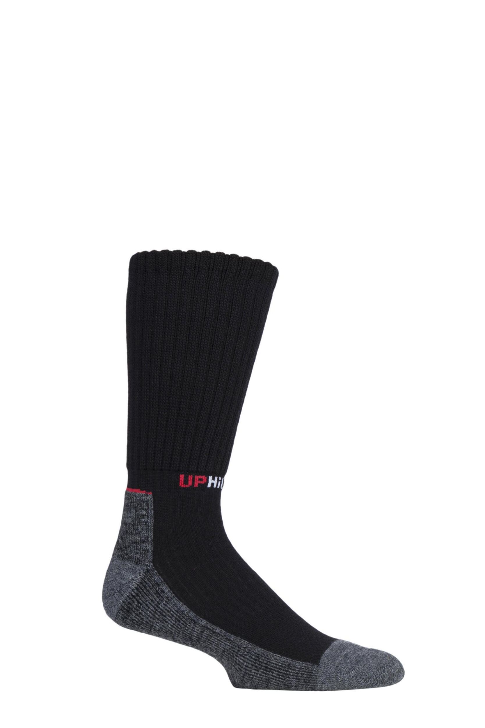 1 Pair Black Made in Finland Extra Cushioned Sports Socks Unisex 5.5-8 Mens - Uphill Sport