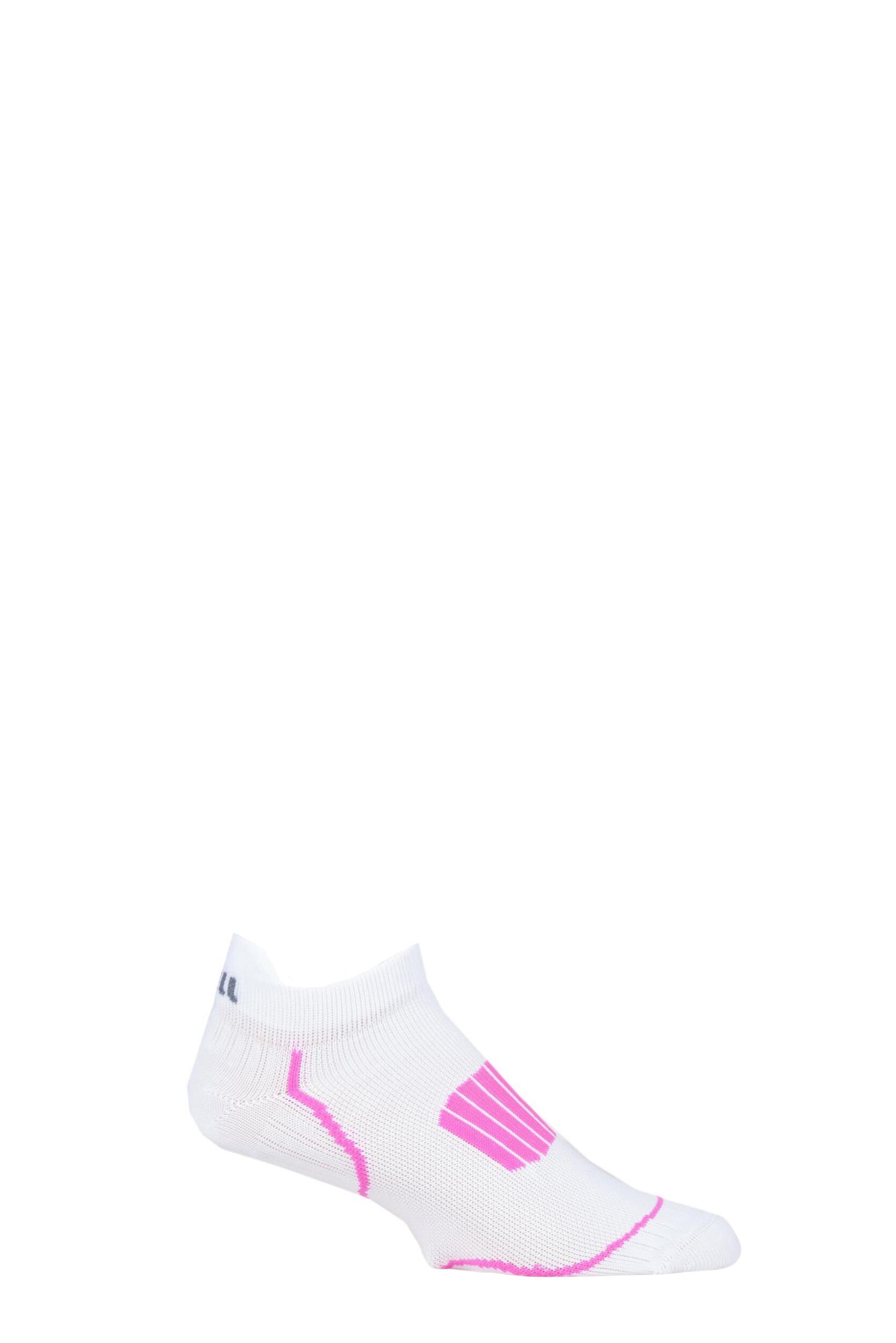 Image of 1 Pair White / Pink Made in Finland Extra Fit Low Trainer Socks Unisex 3-5 Unisex - Uphill Sport