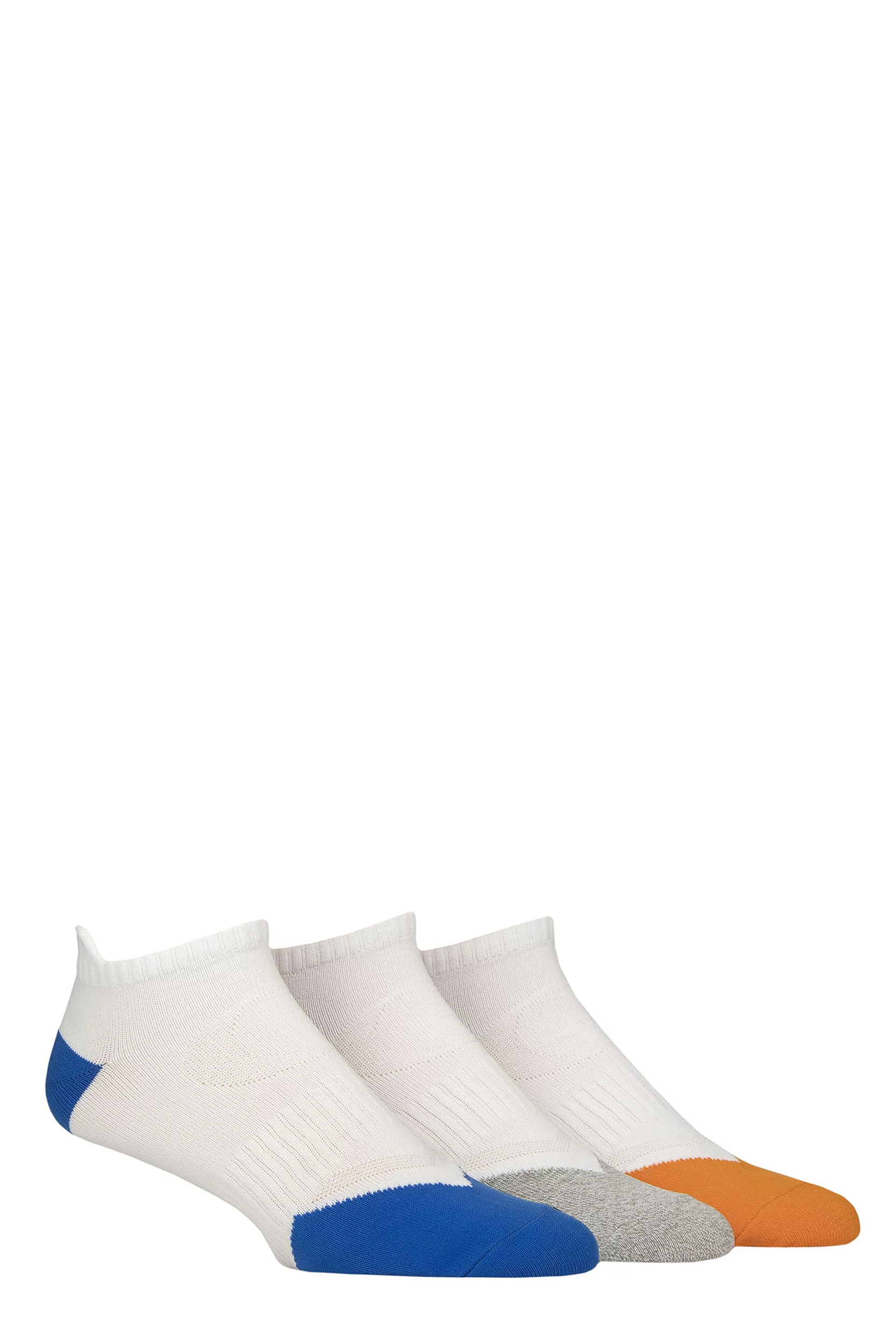 Mens 3 Pair Glenmuir Sport Technical Trainer Socks Heel & Toe White 7-11 Mens
