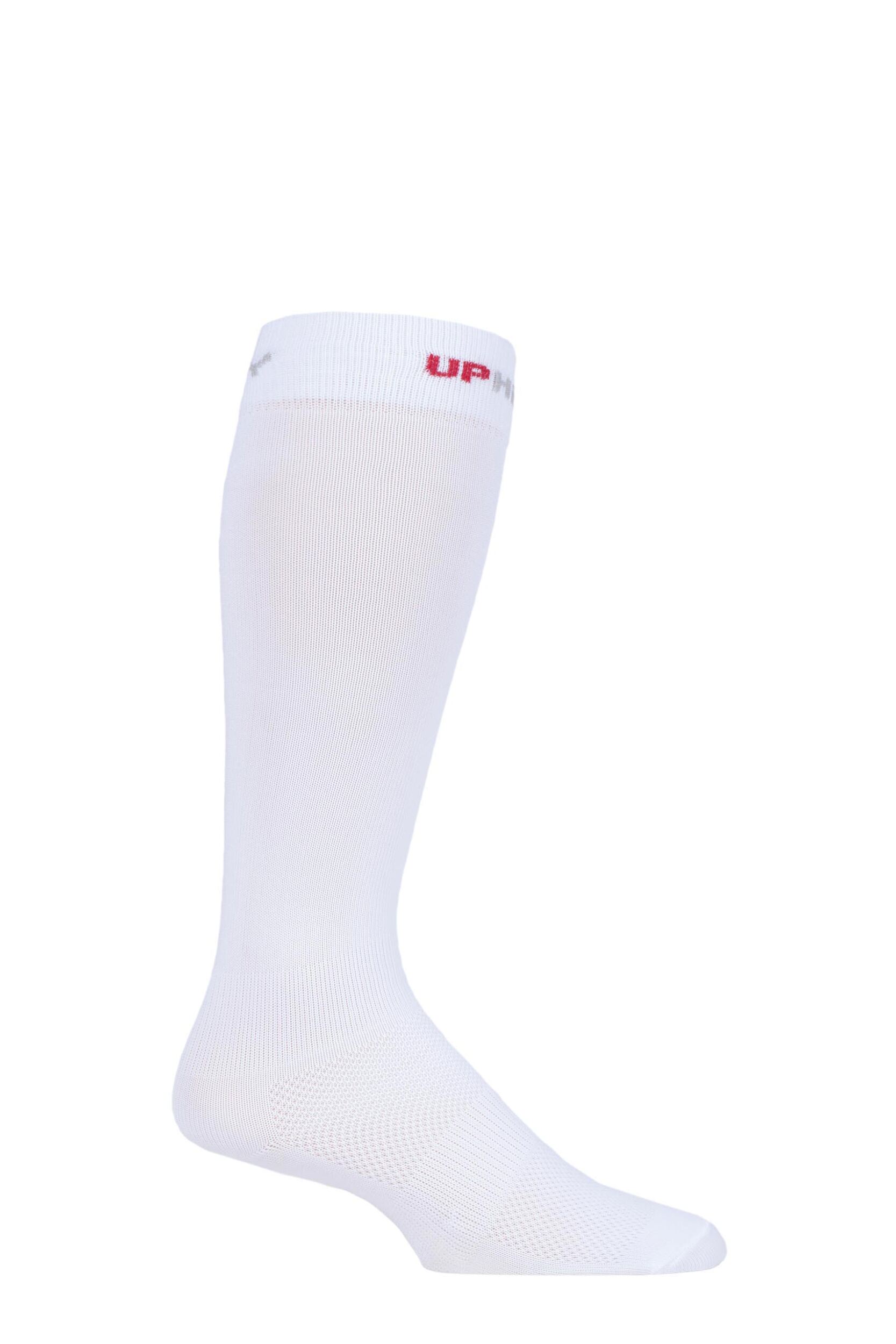 Image of 1 Pair White UpHillSport Pro Ice Hockey L1 Socks Unisex 12-2.5 Unisex - Uphill Sport