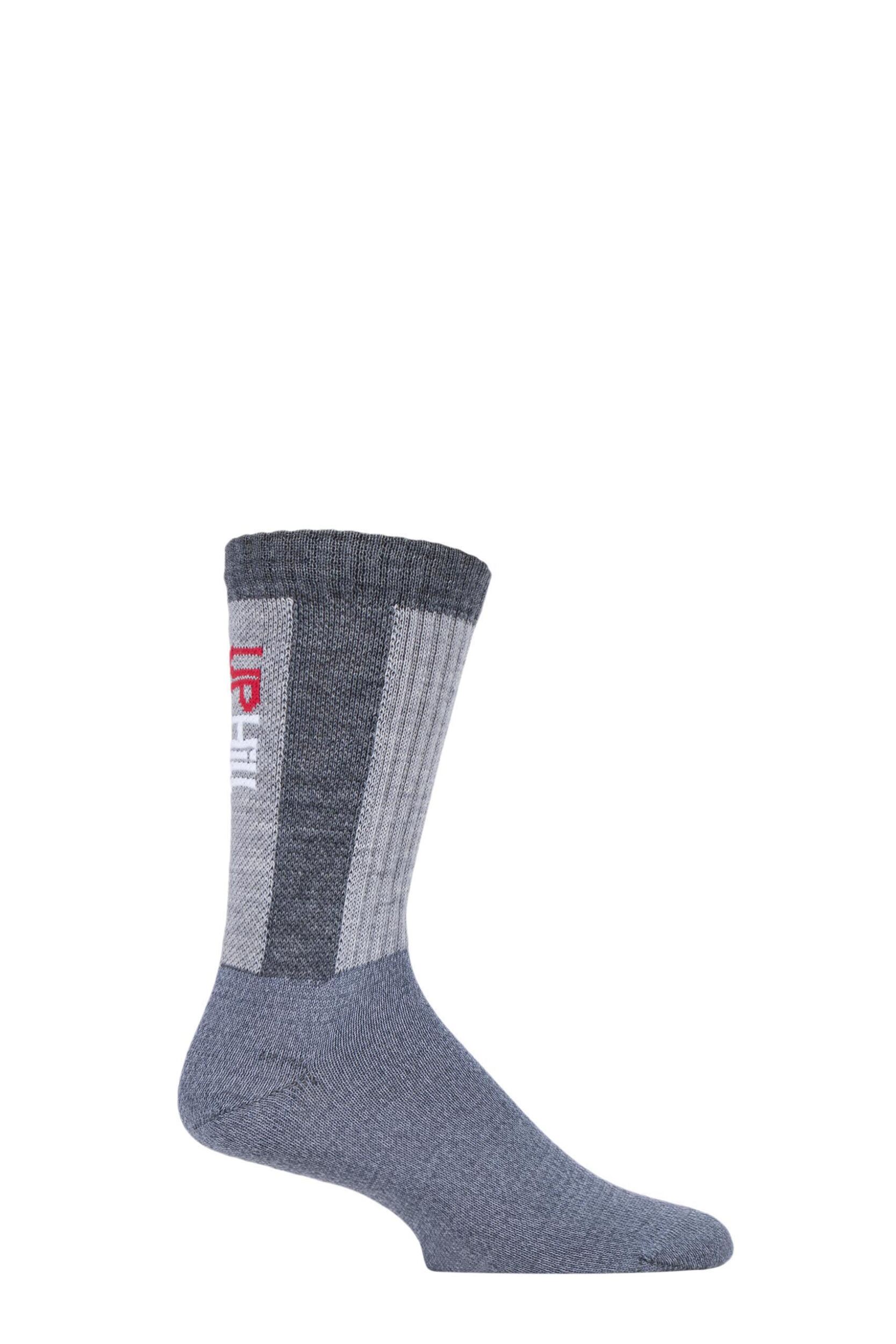 1 Pair Grey / Black UpHill Sport Rokka Trekking 3 Layer L4 Socks Unisex 3-5 Unisex - Uphill Sport