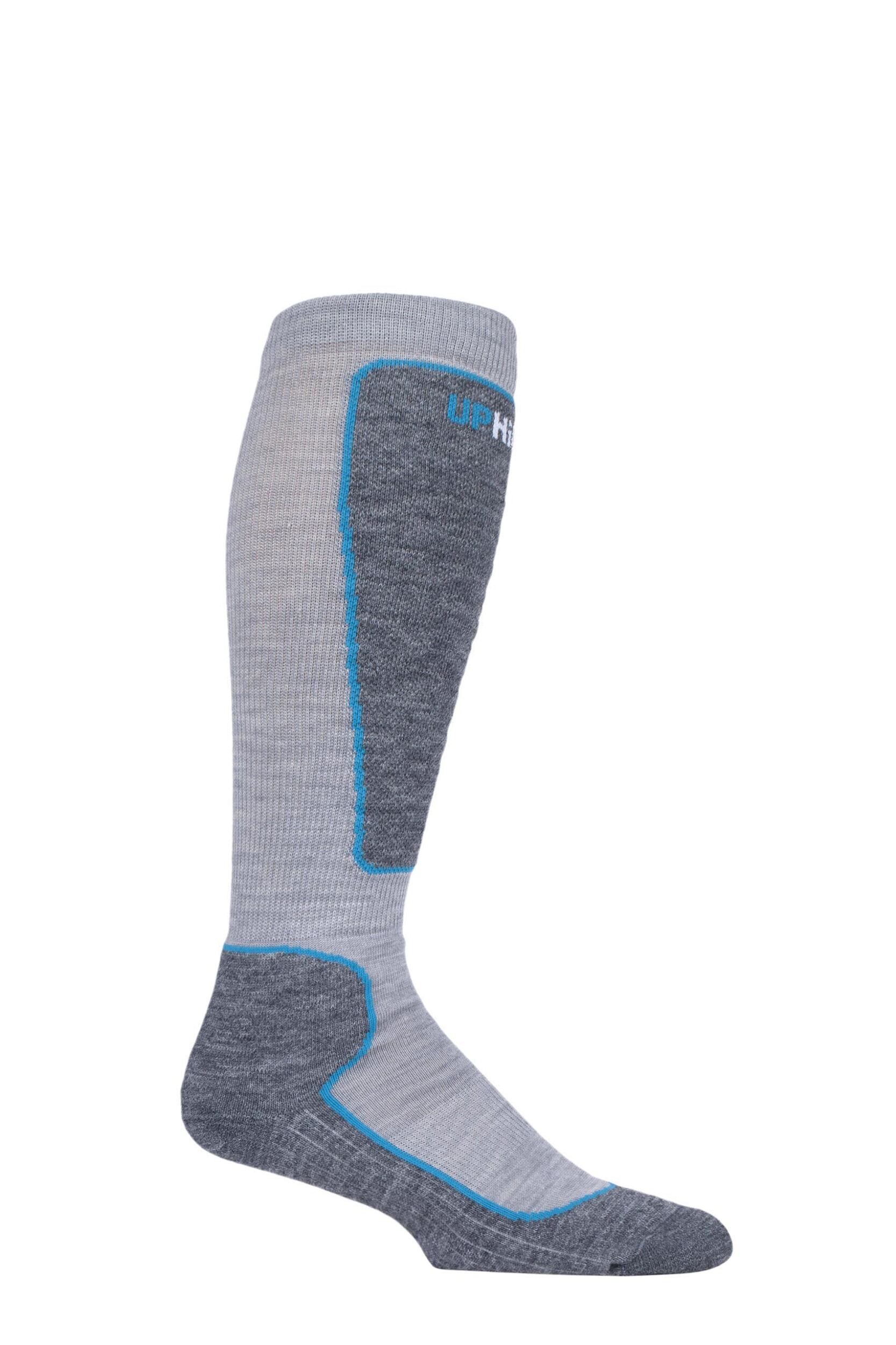 1 Pair Grey UpHillSport Valta Alpine Ski 4 Layer M5 Socks Unisex 3-5 Unisex - Uphill Sport