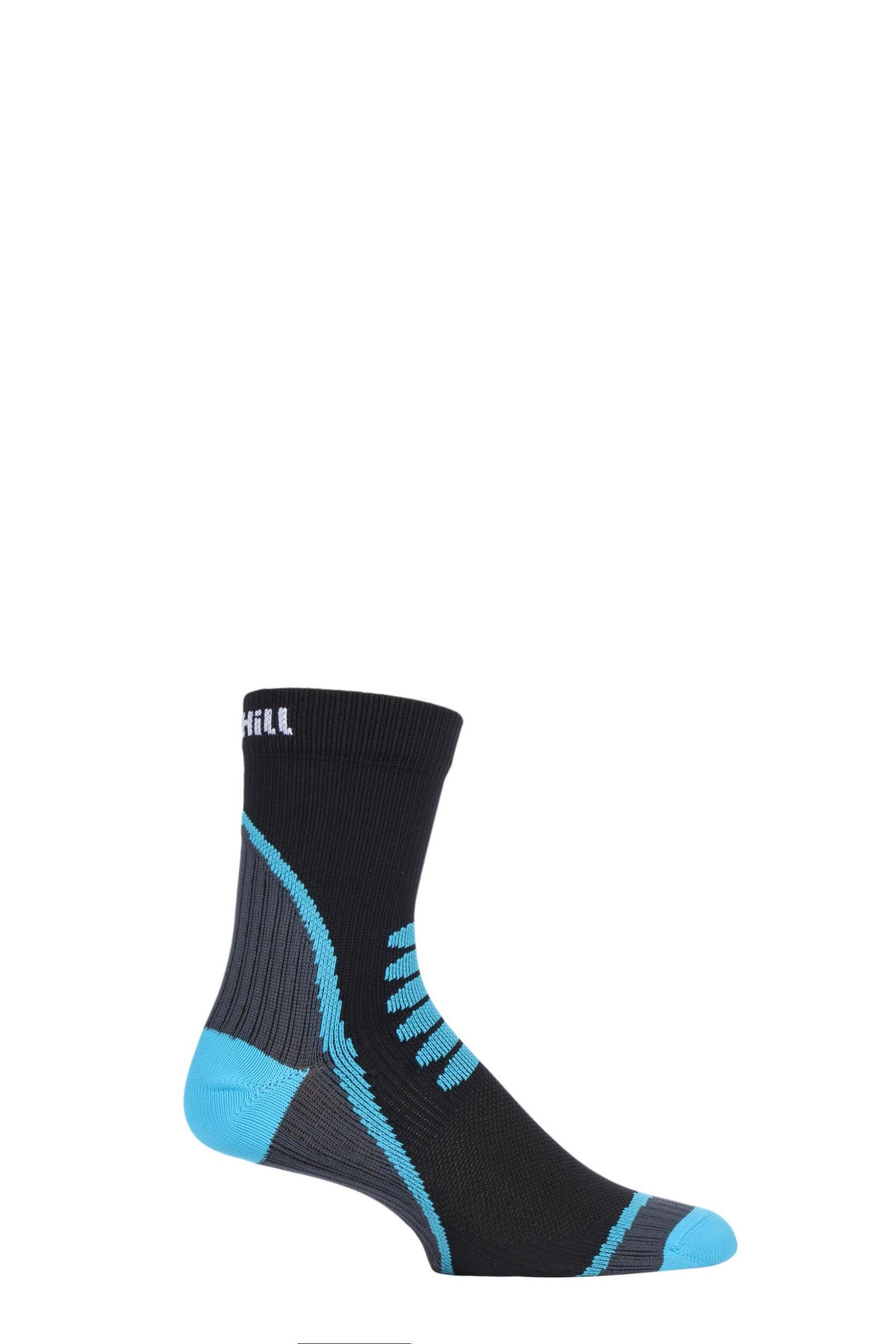 1 Pair Black / Grey 3 Layer Cycling Socks Unisex 8.5-11 Unisex - Uphill Sport